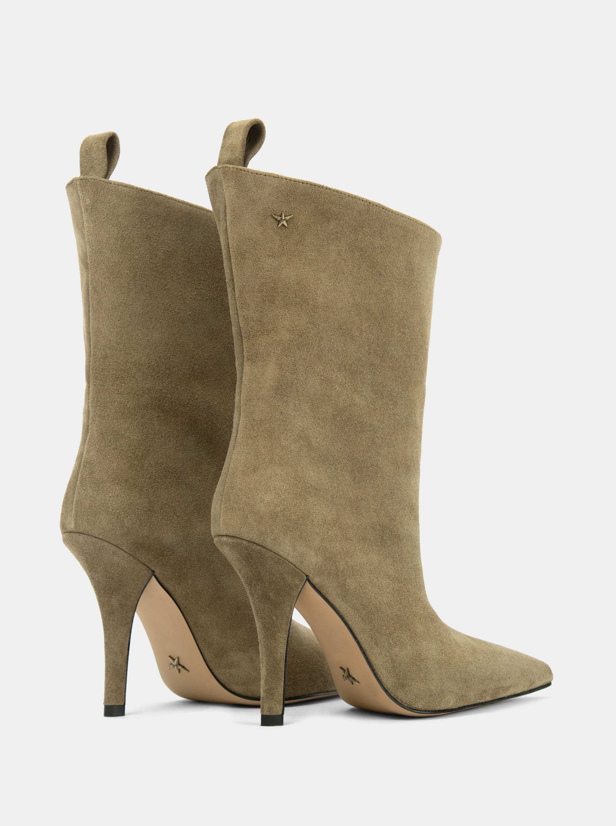 BELLA KHAKI SUEDE BOOTIES