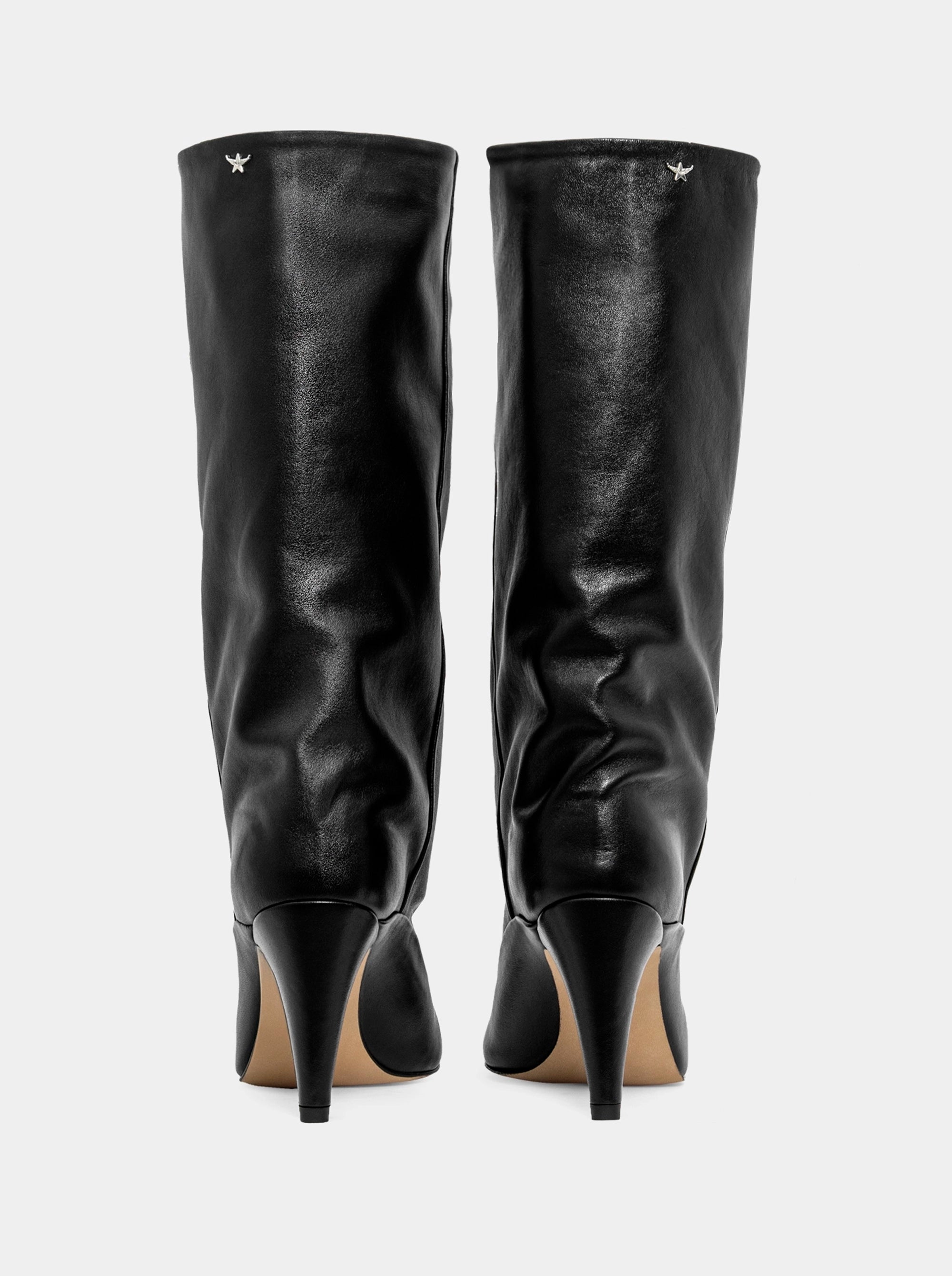 HAILEY BLACK LEATHER BOOTS