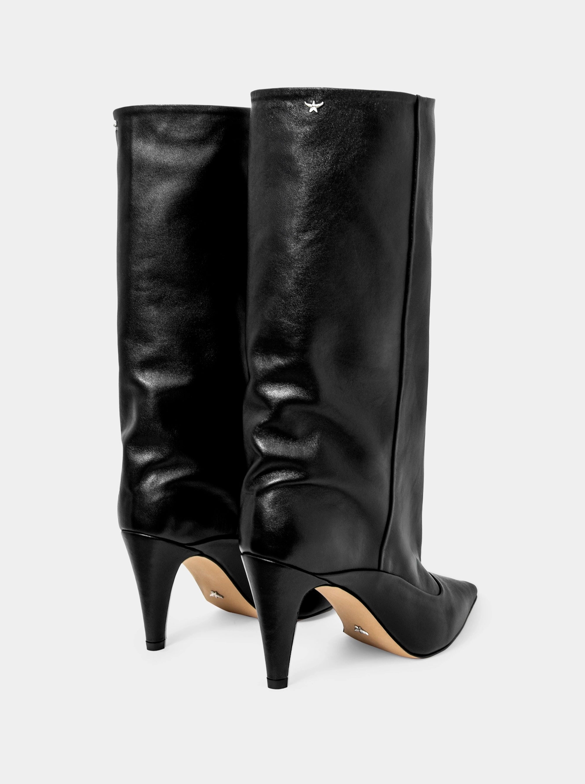 HAILEY BLACK LEATHER BOOTS