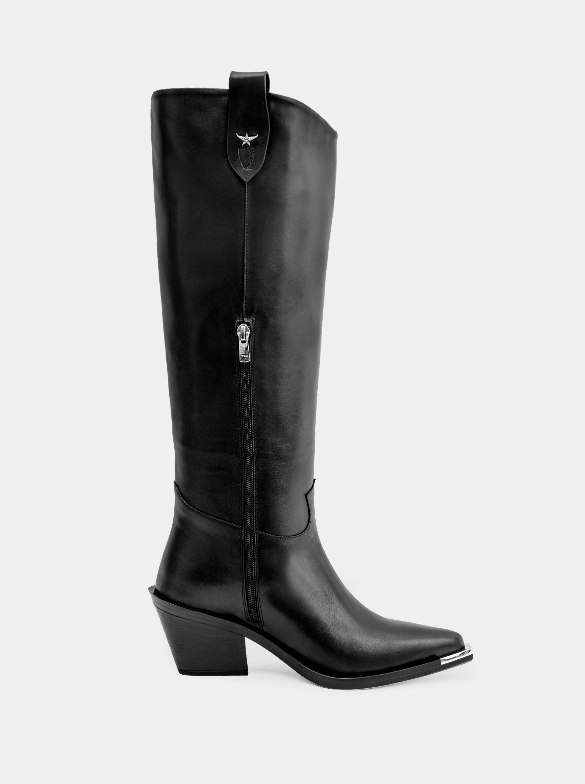 CAMERON BLACK LEATHER BOOTS