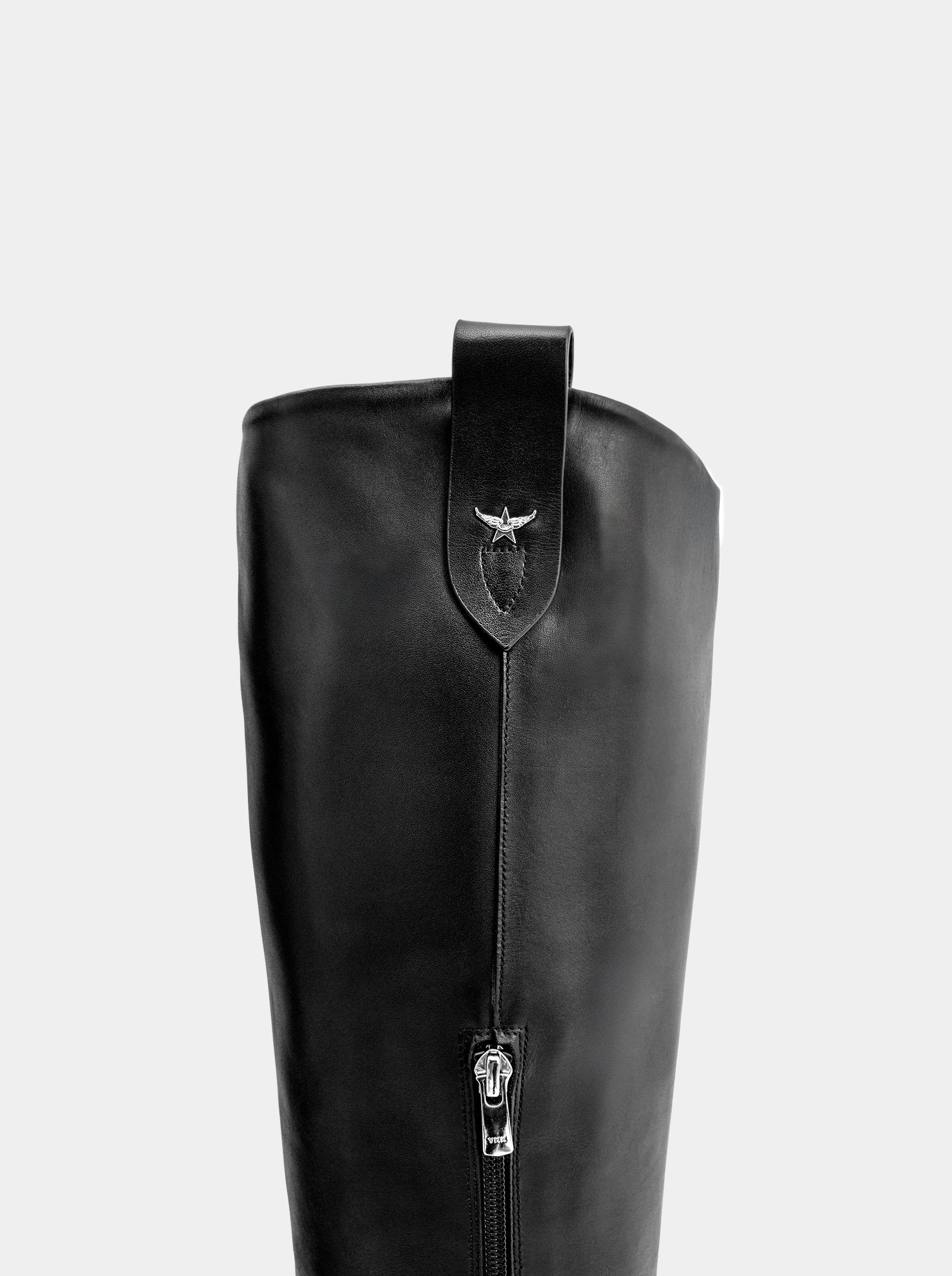 CAMERON BLACK LEATHER BOOTS