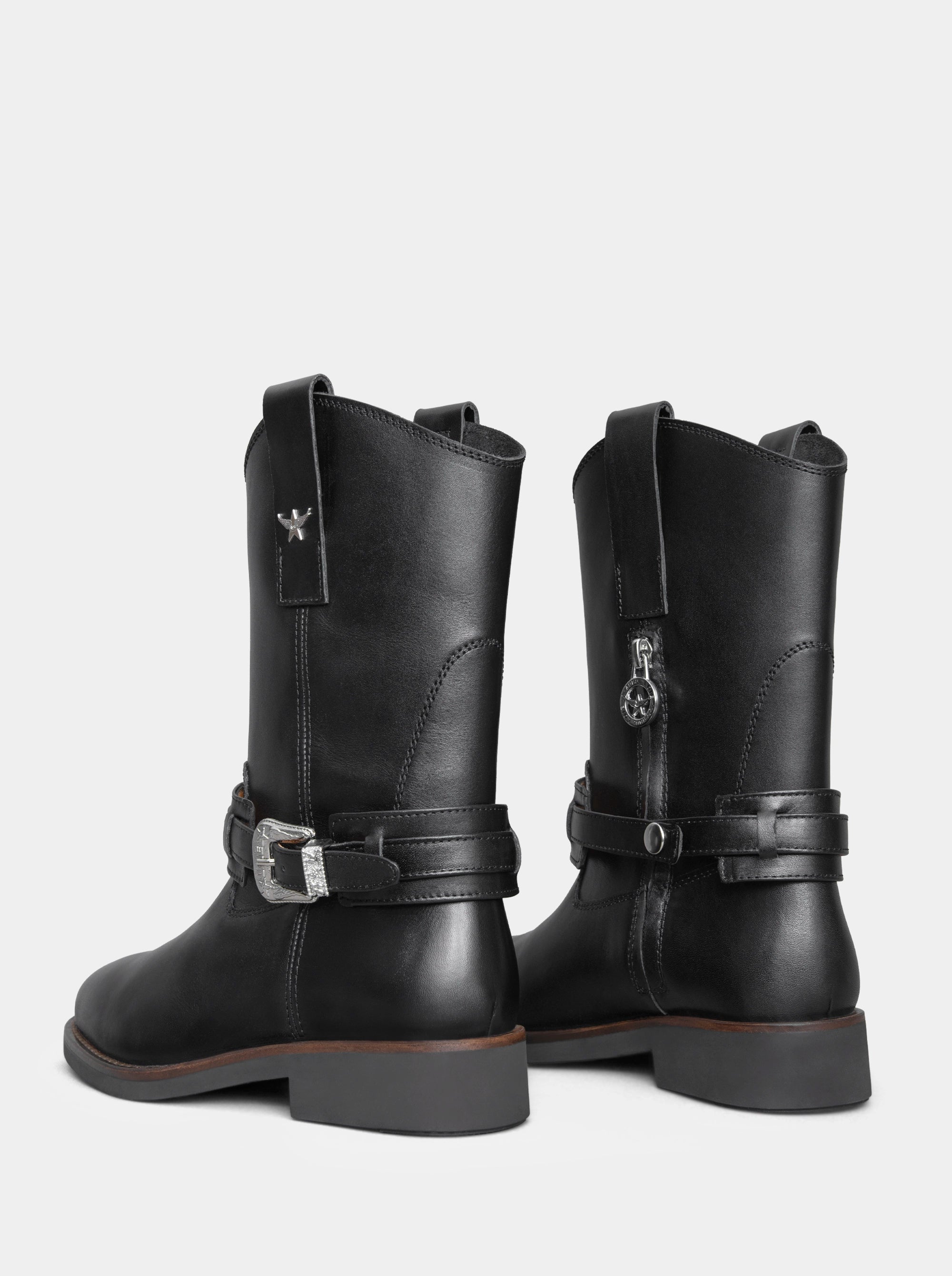 CASE BLACK LEATHER BOOTIES