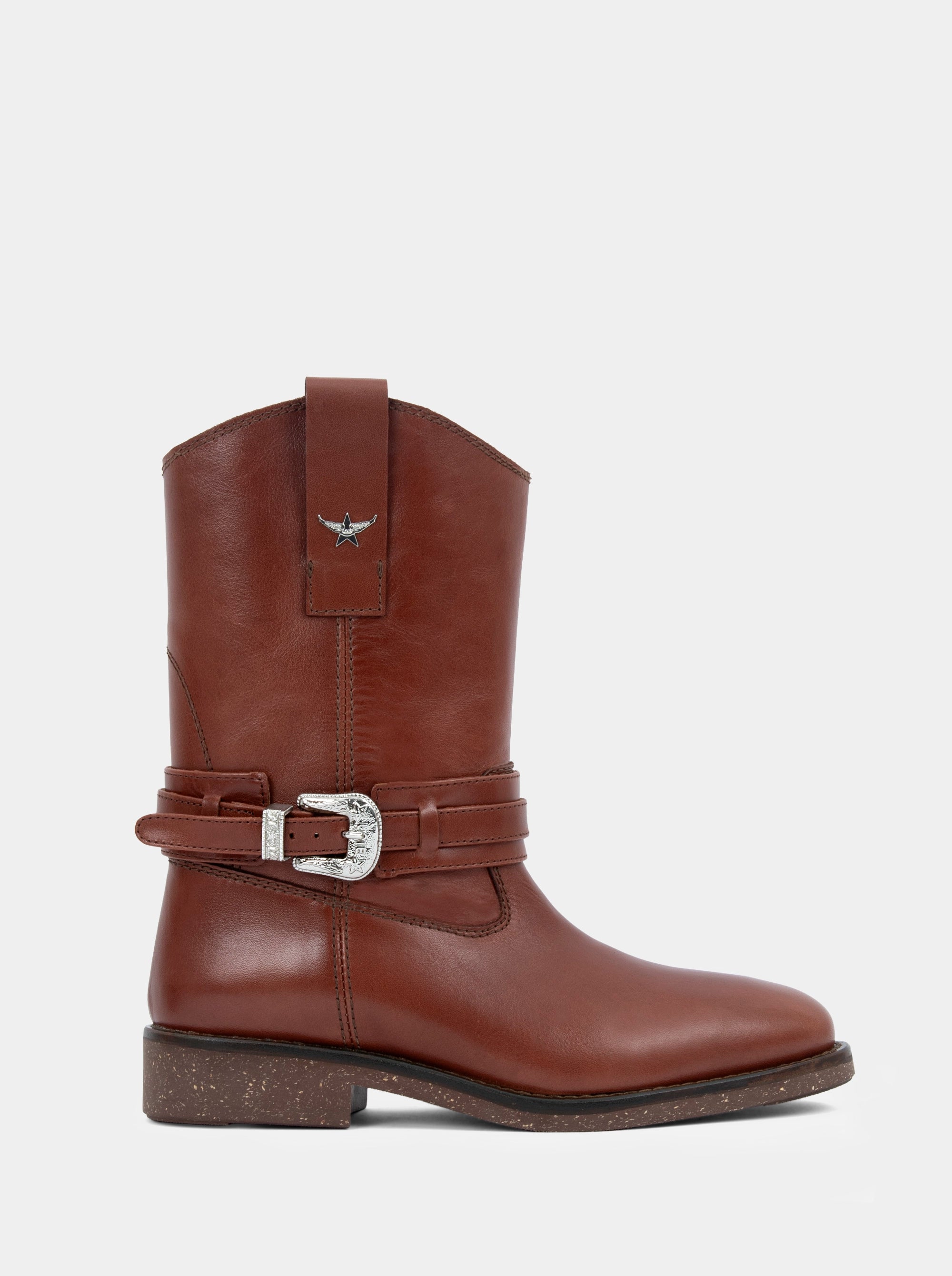 CASE BROWN LEATHER BOOTIES
