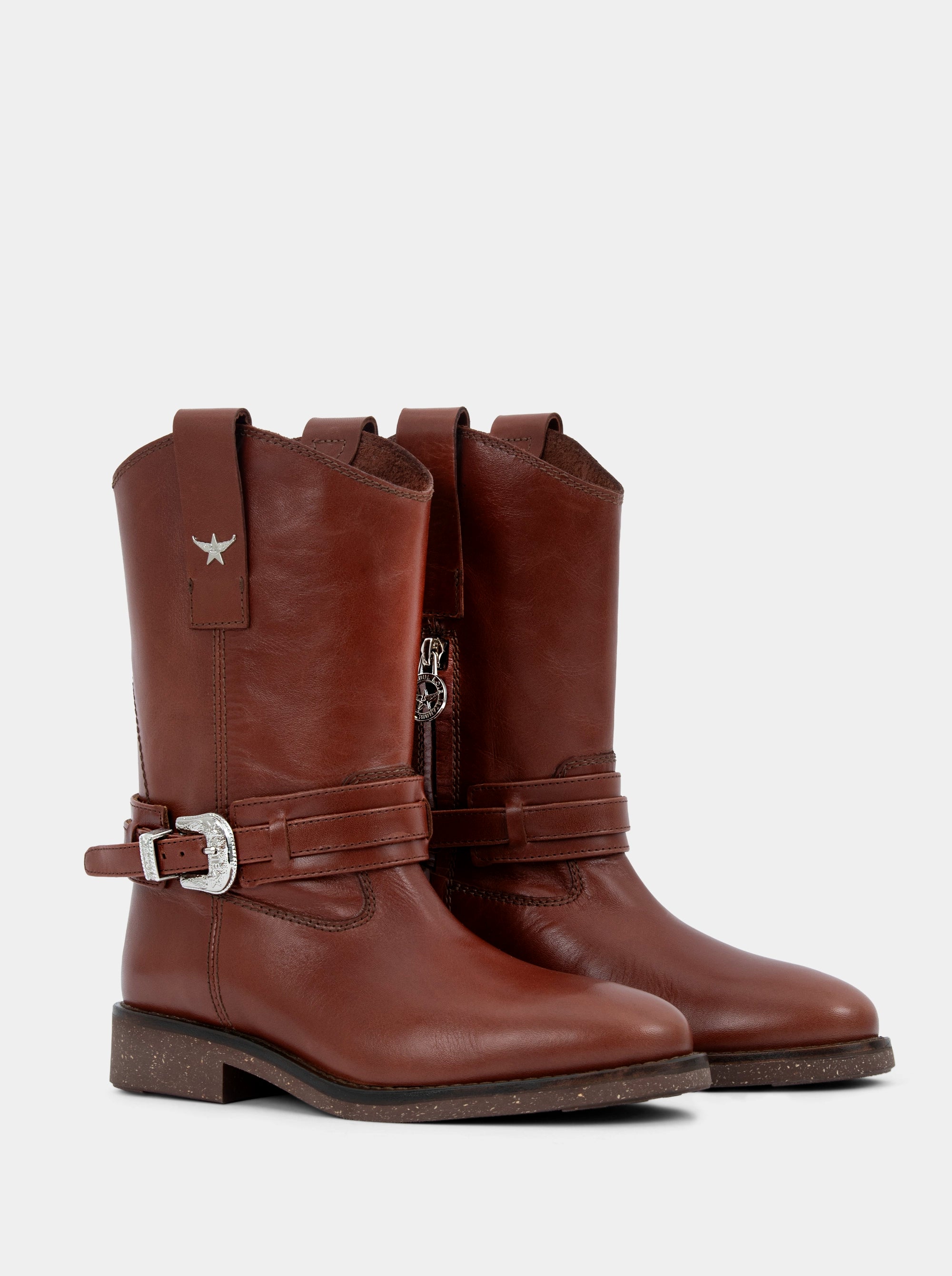 CASE BROWN LEATHER BOOTIES
