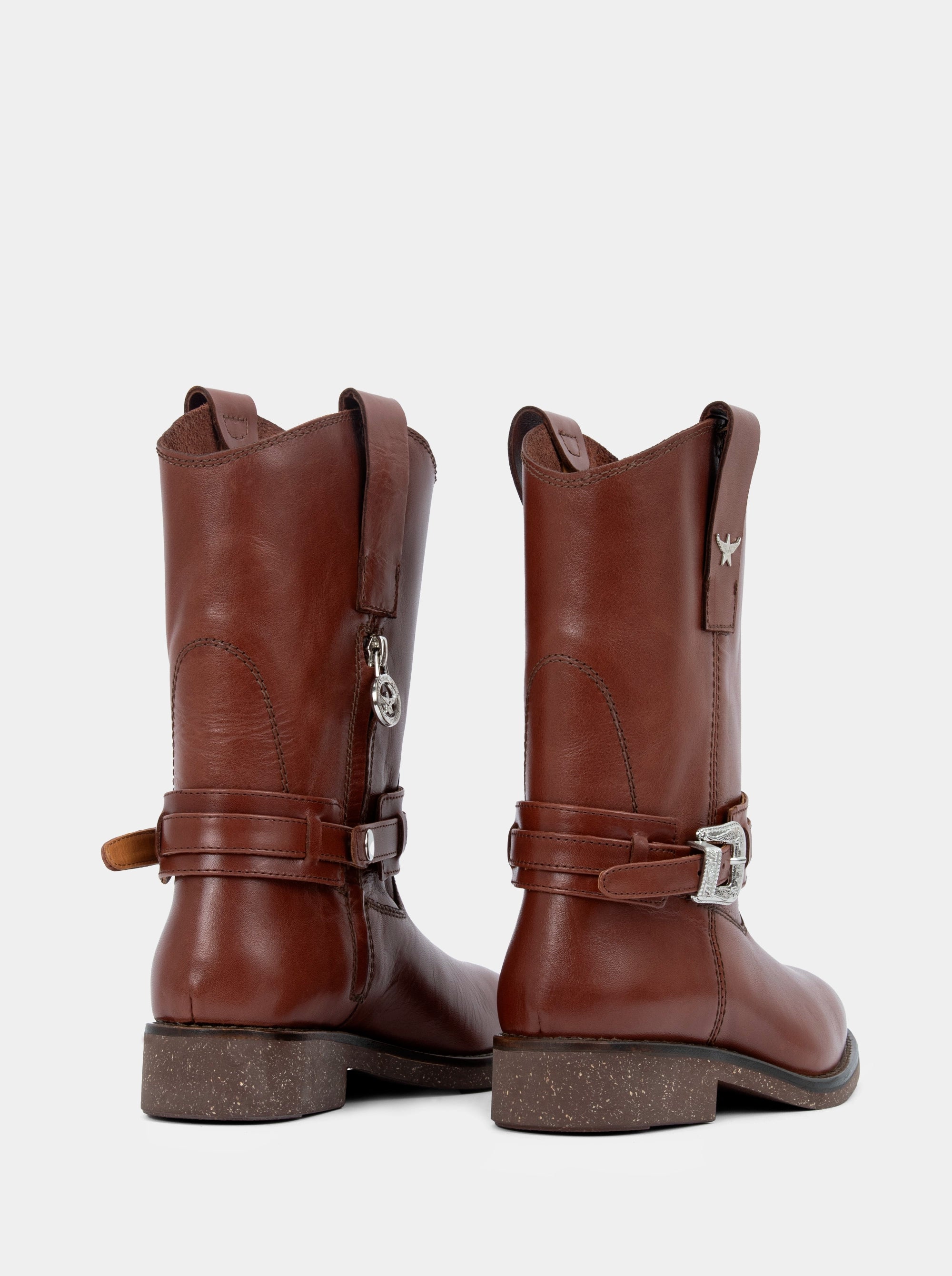 CASE BROWN LEATHER BOOTIES