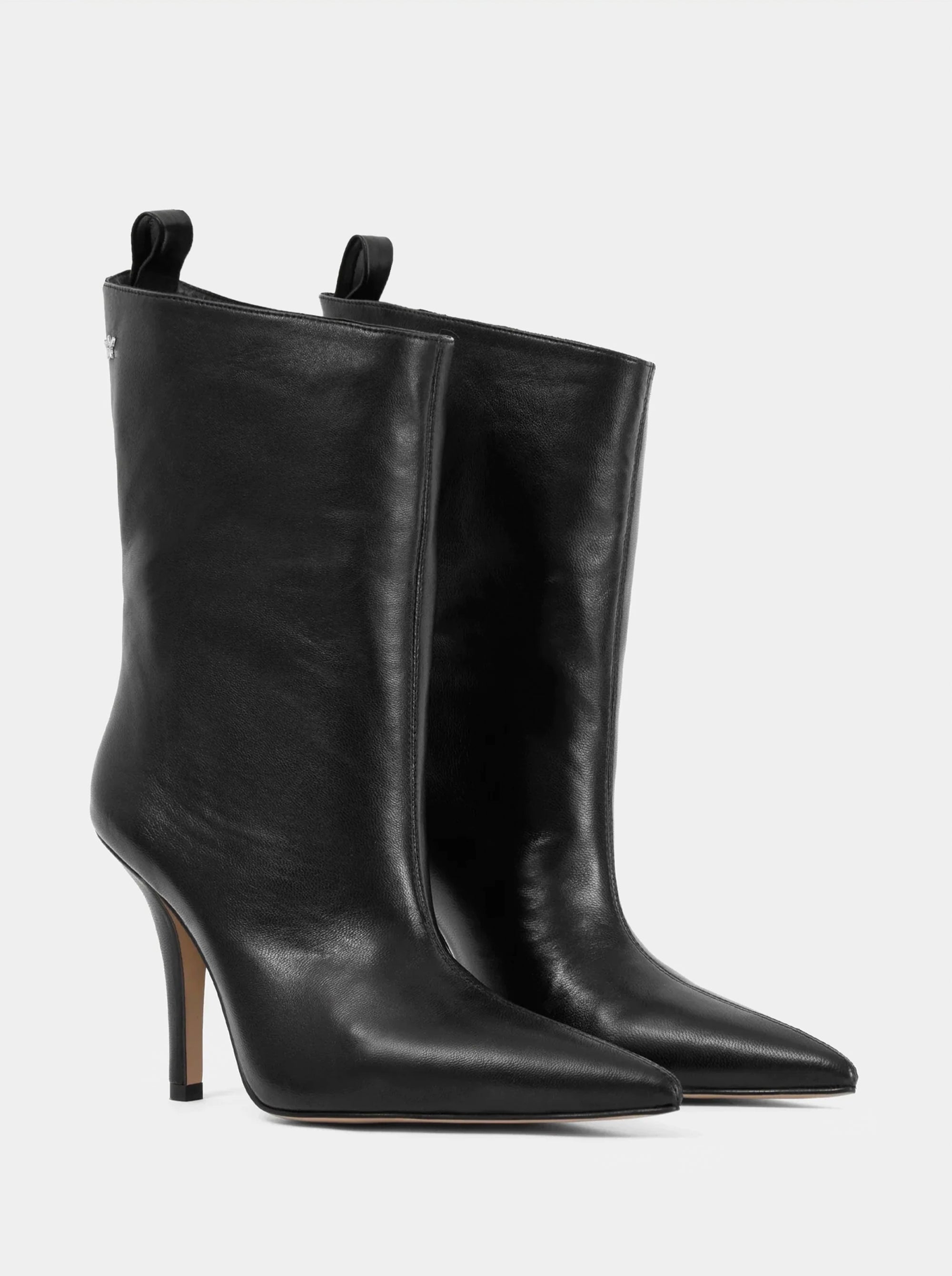 BELLA BLACK LEATHER BOOTIES