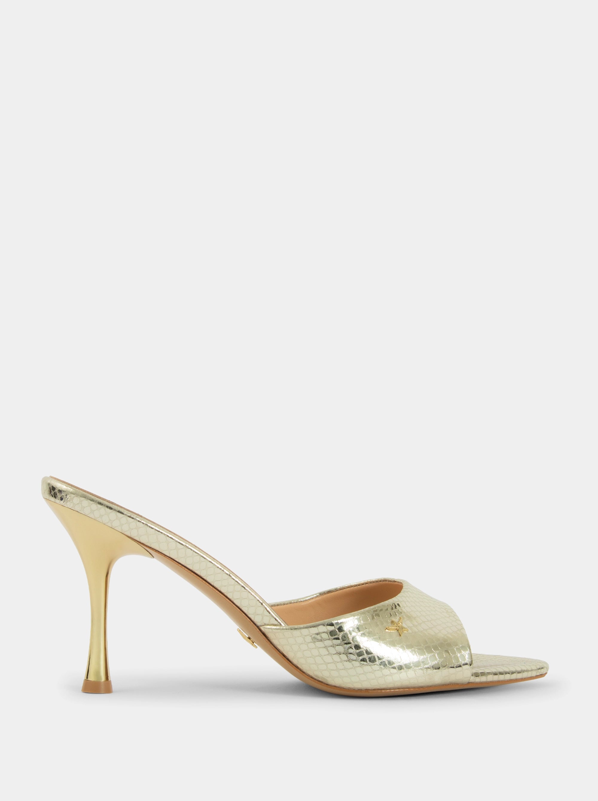 CLARA GOLD SNAKE SANDALS