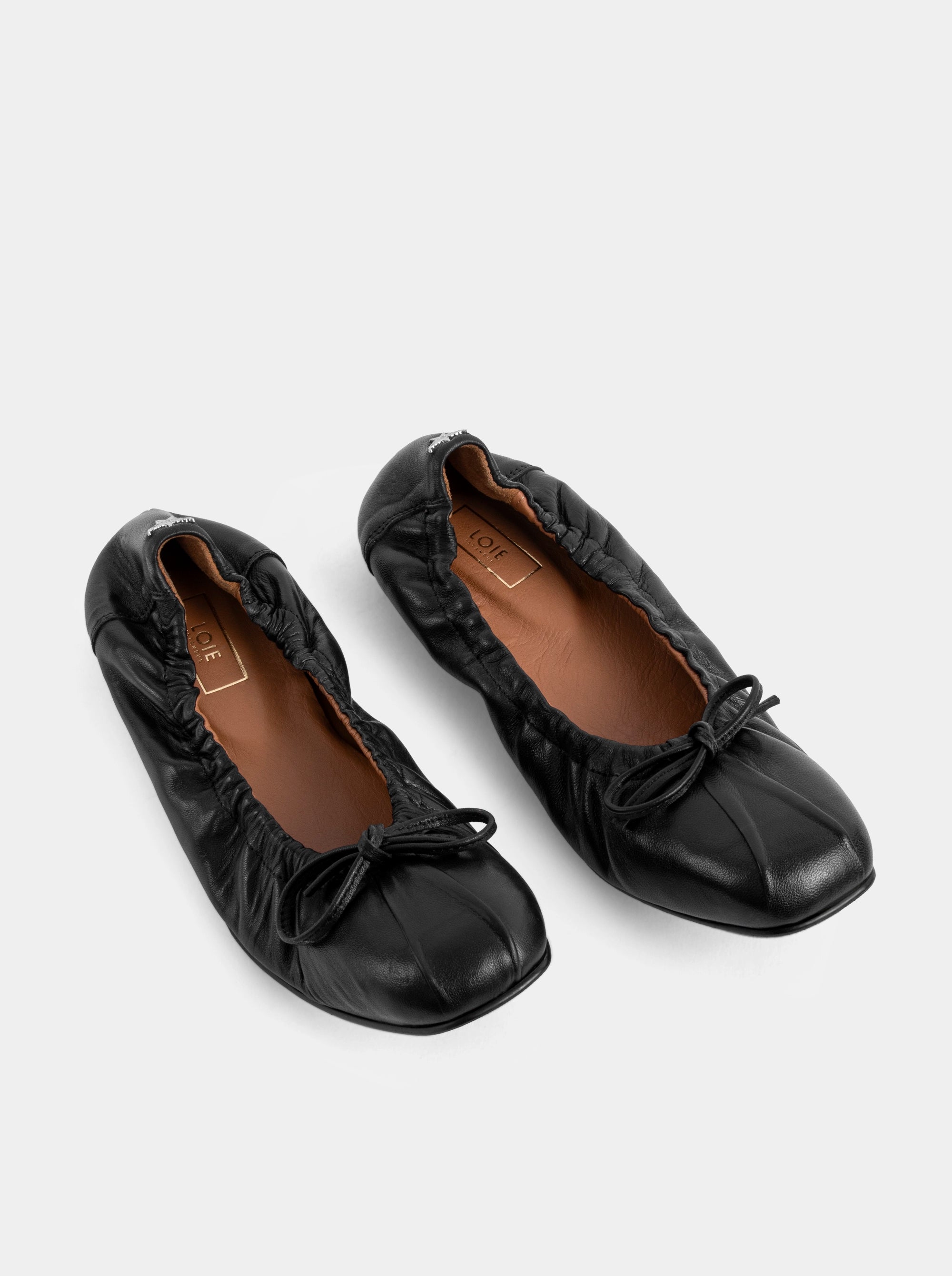 CLOUD BLACK LEATHER BALLET FLATS