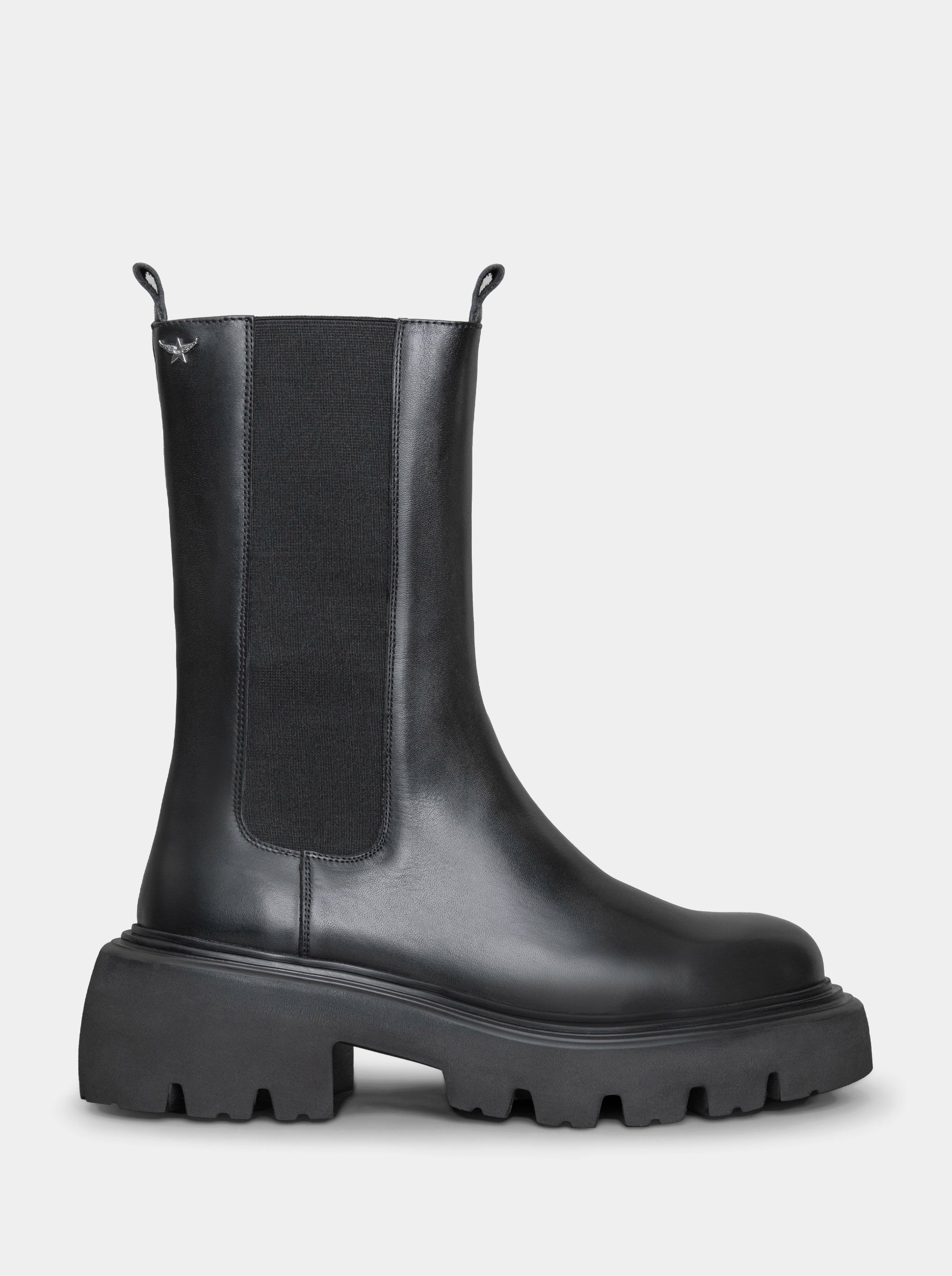 SM-74 CONTAC BLACK LEATHER BOOTIES