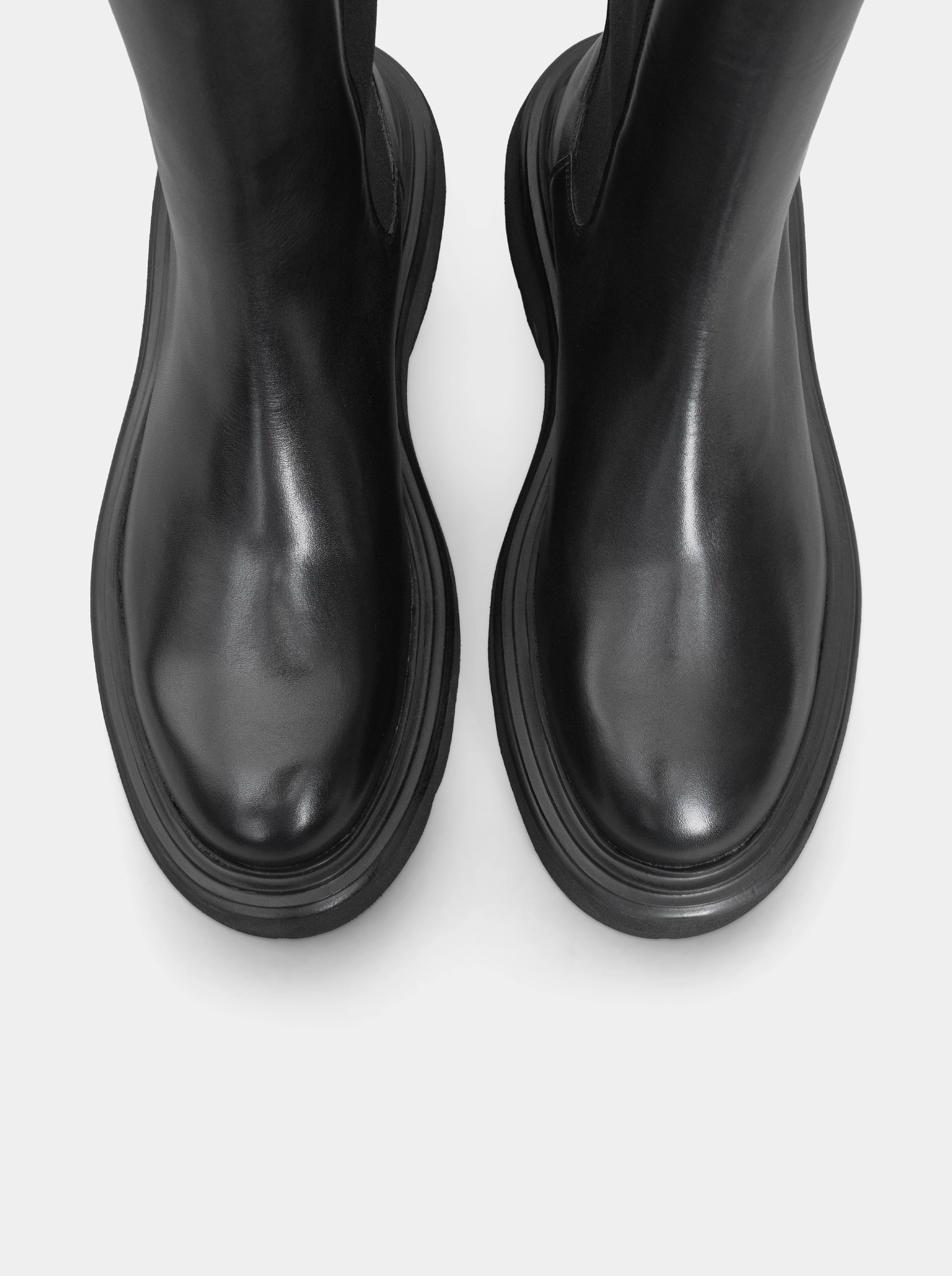 CONTAC BLACK LEATHER BOOTIES