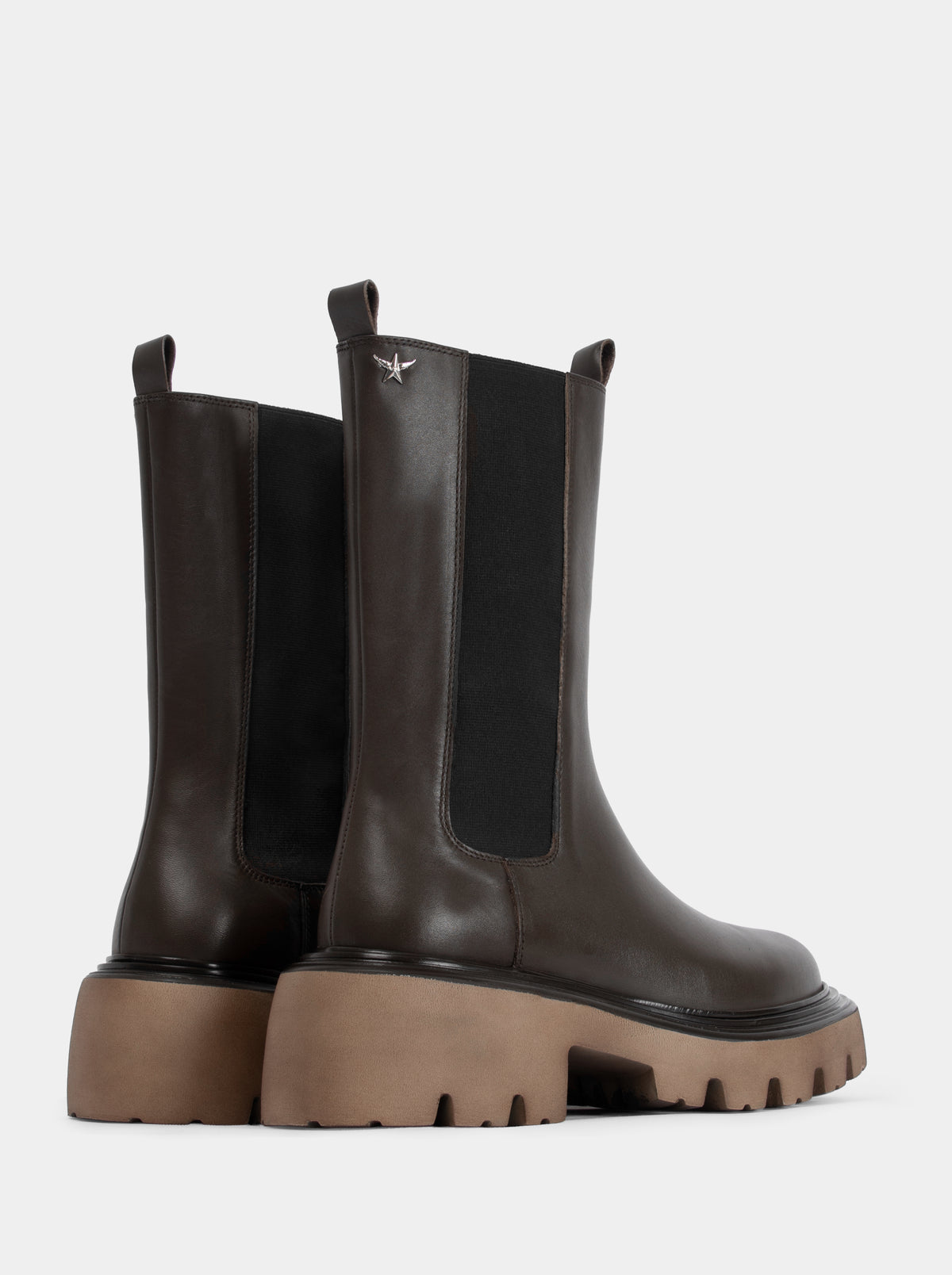 CONTAC BROWN LEATHER BOOTIES
