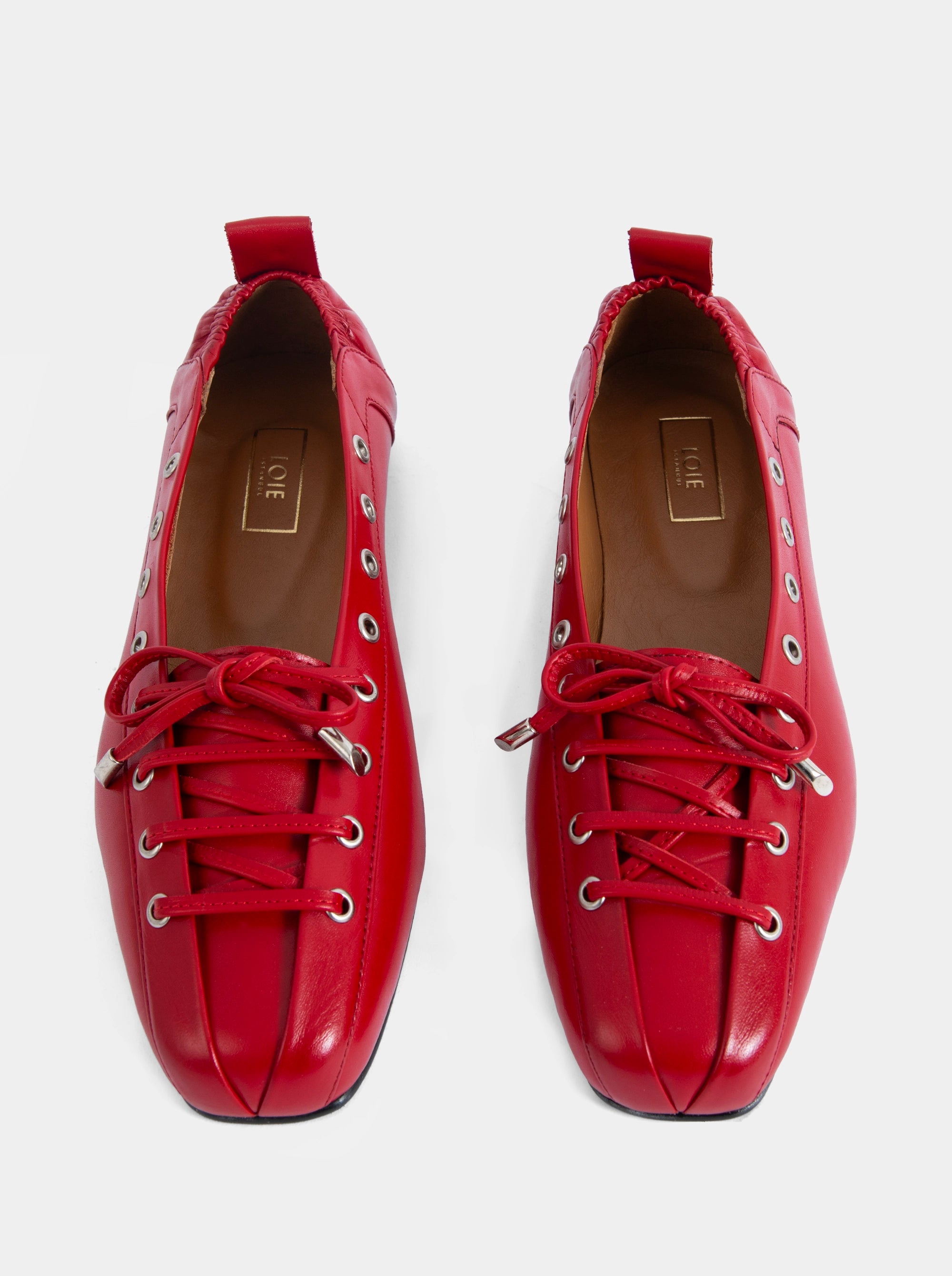 CASABLANCA BLACK LEATHER BALLET FLATS