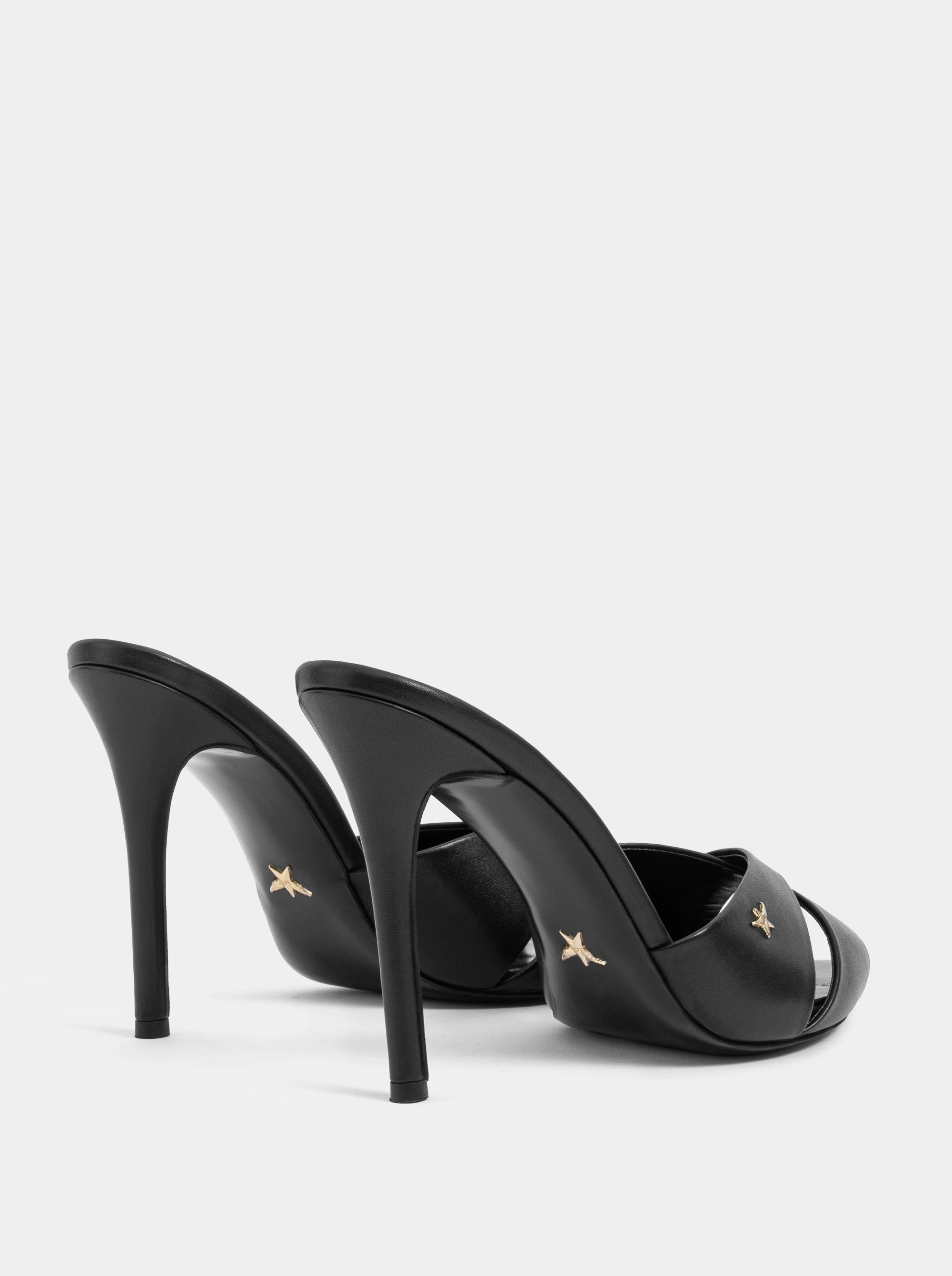 COVER BLACK LEATHER SANDALS