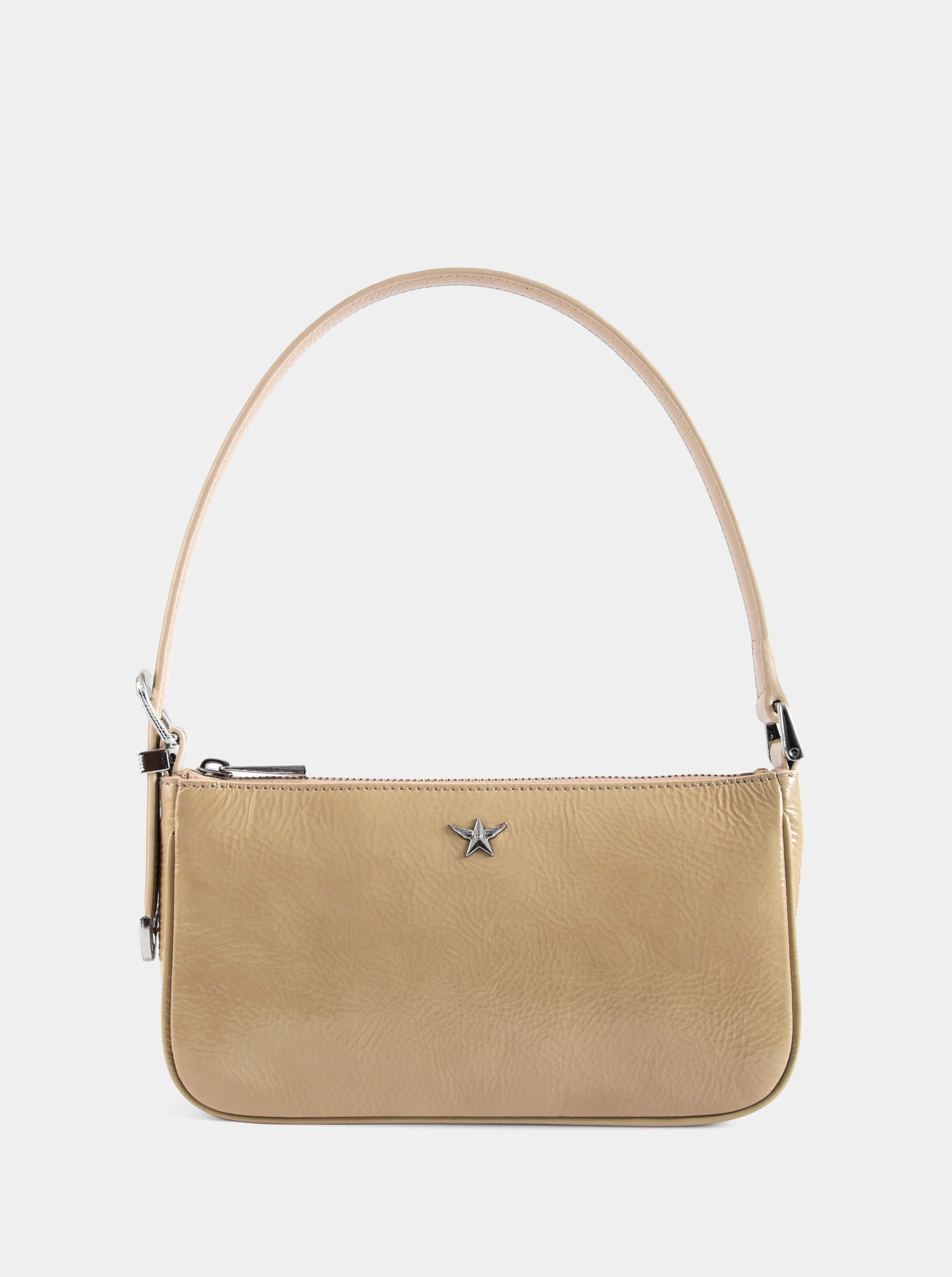 CURVE BEIGE NAPLAK PATENT BAG