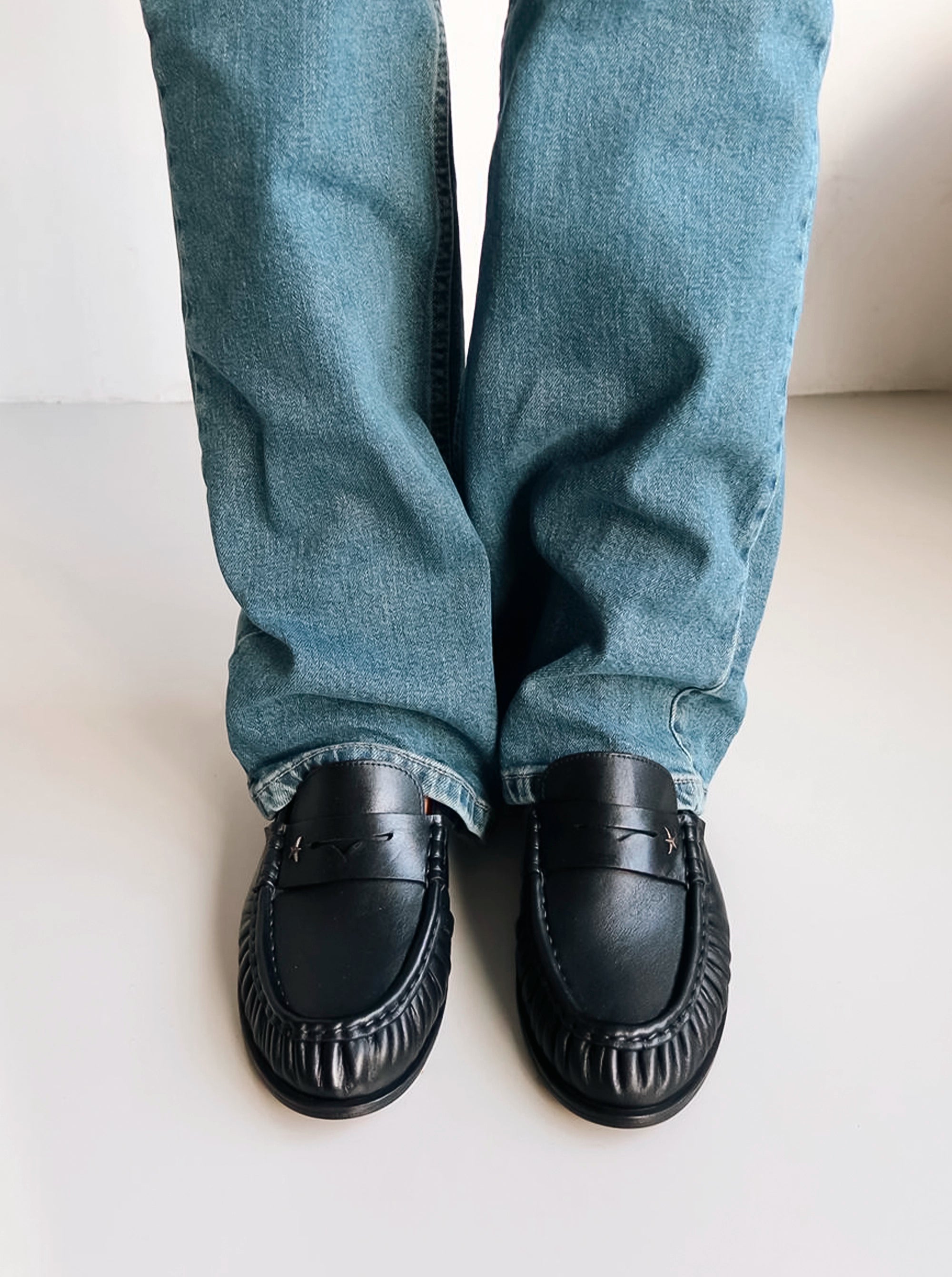 DROP BLACK LEATHER SHOES