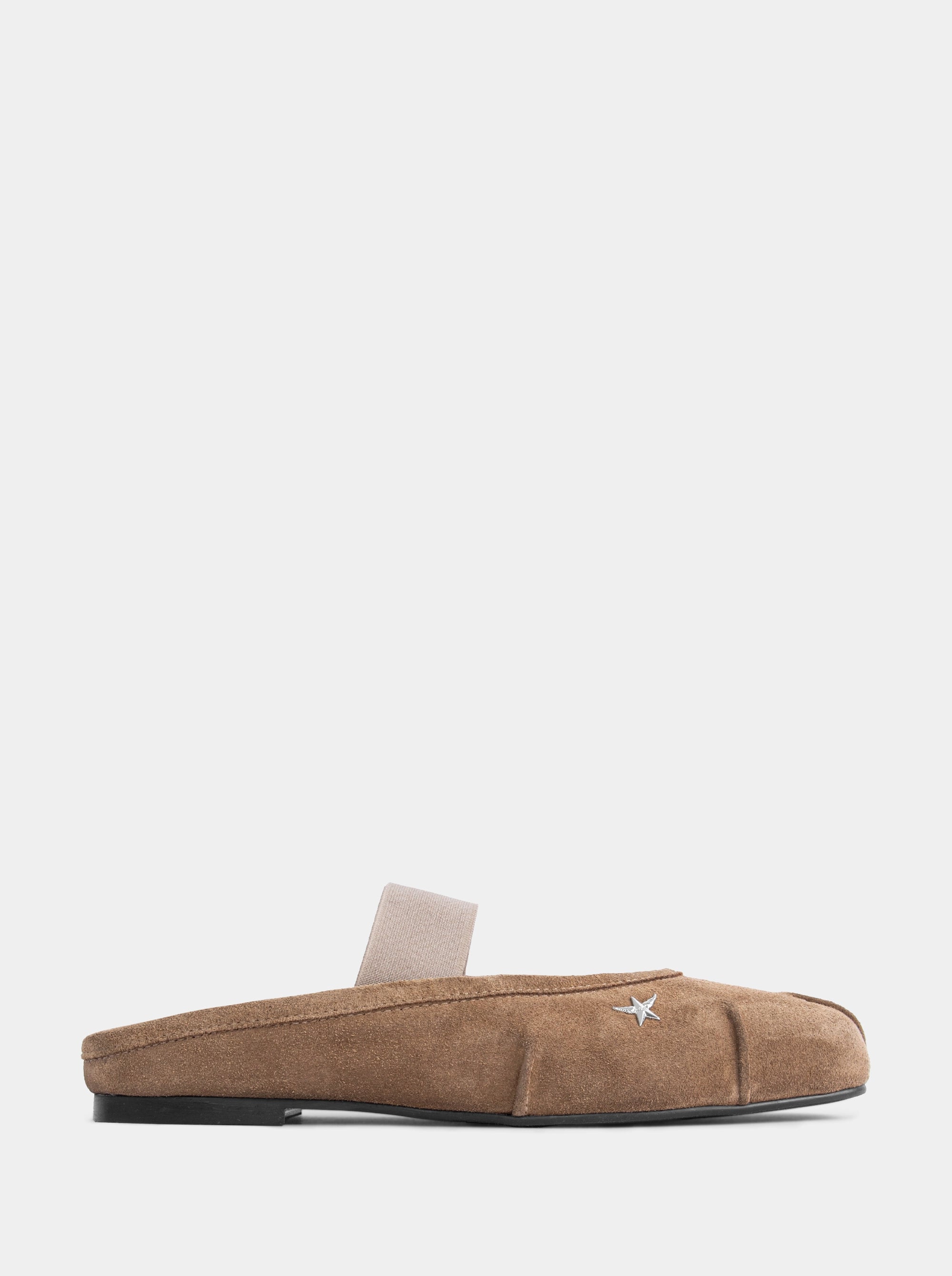 DUDE CAMEL SUEDE BALLET FLATS