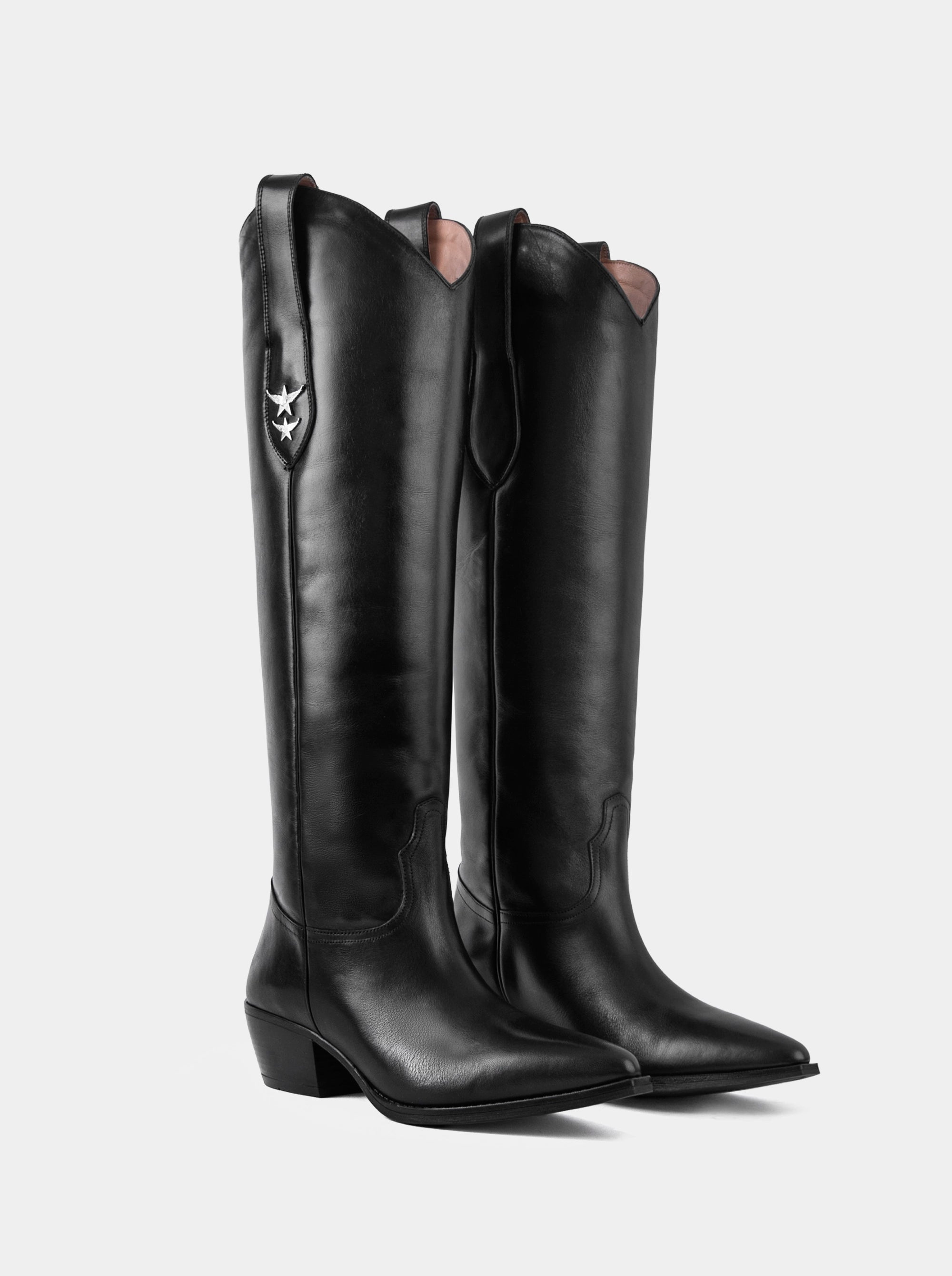 ELENORA BLACK LEATHER BOOTS