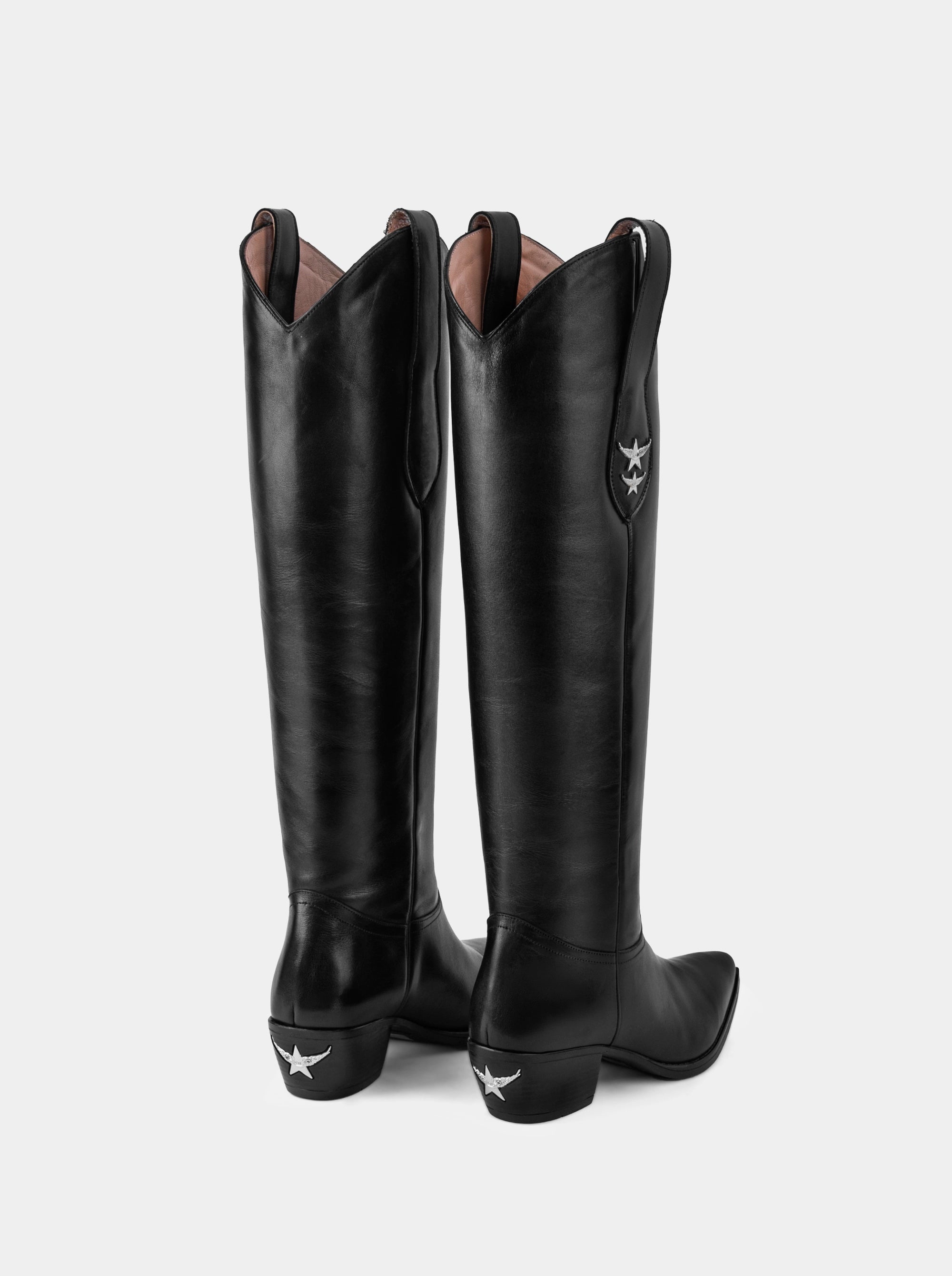 ELENORA BLACK LEATHER BOOTS