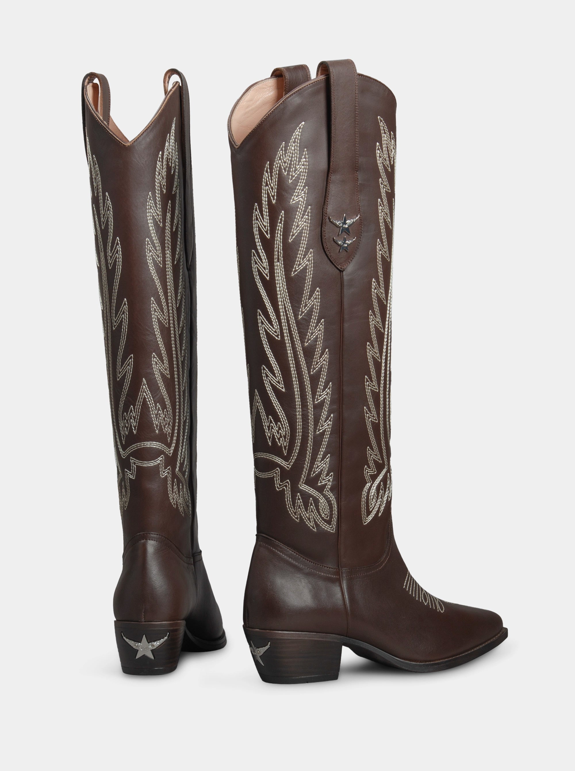 SM-52 ELENORA BROWN LEATHER BOOTS