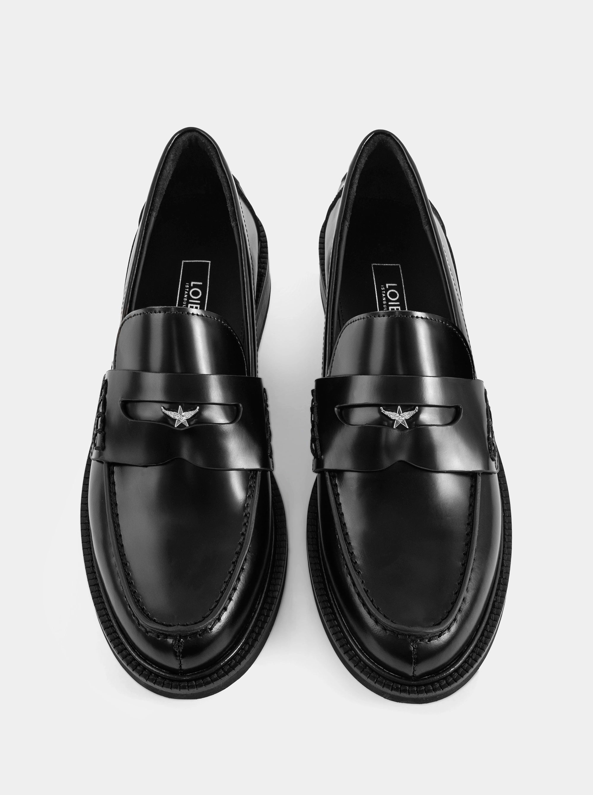 ELITE BLACK BRUSHED LEATHER SHOES