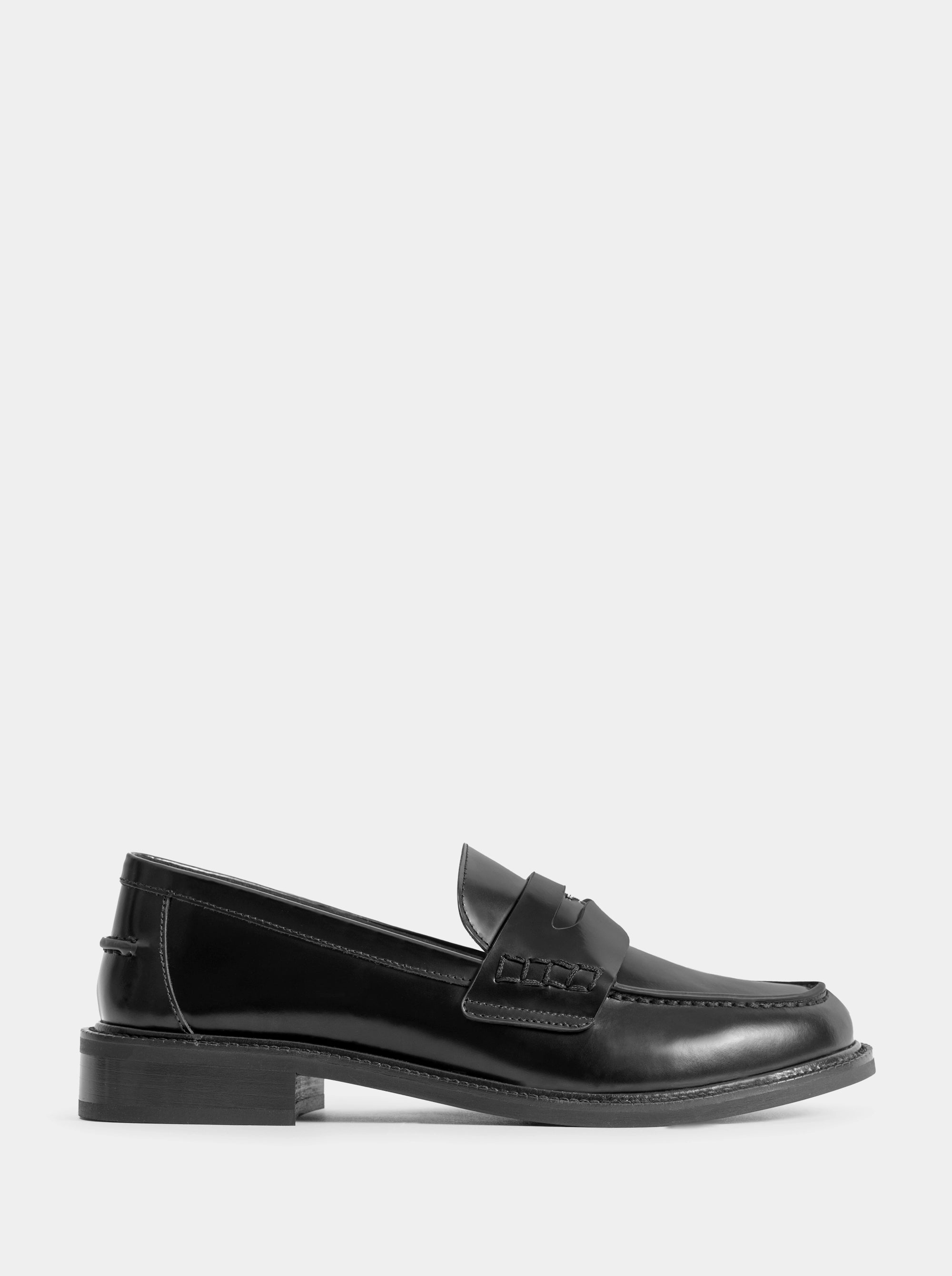 ELITE BLACK BRUSHED LEATHER SHOES