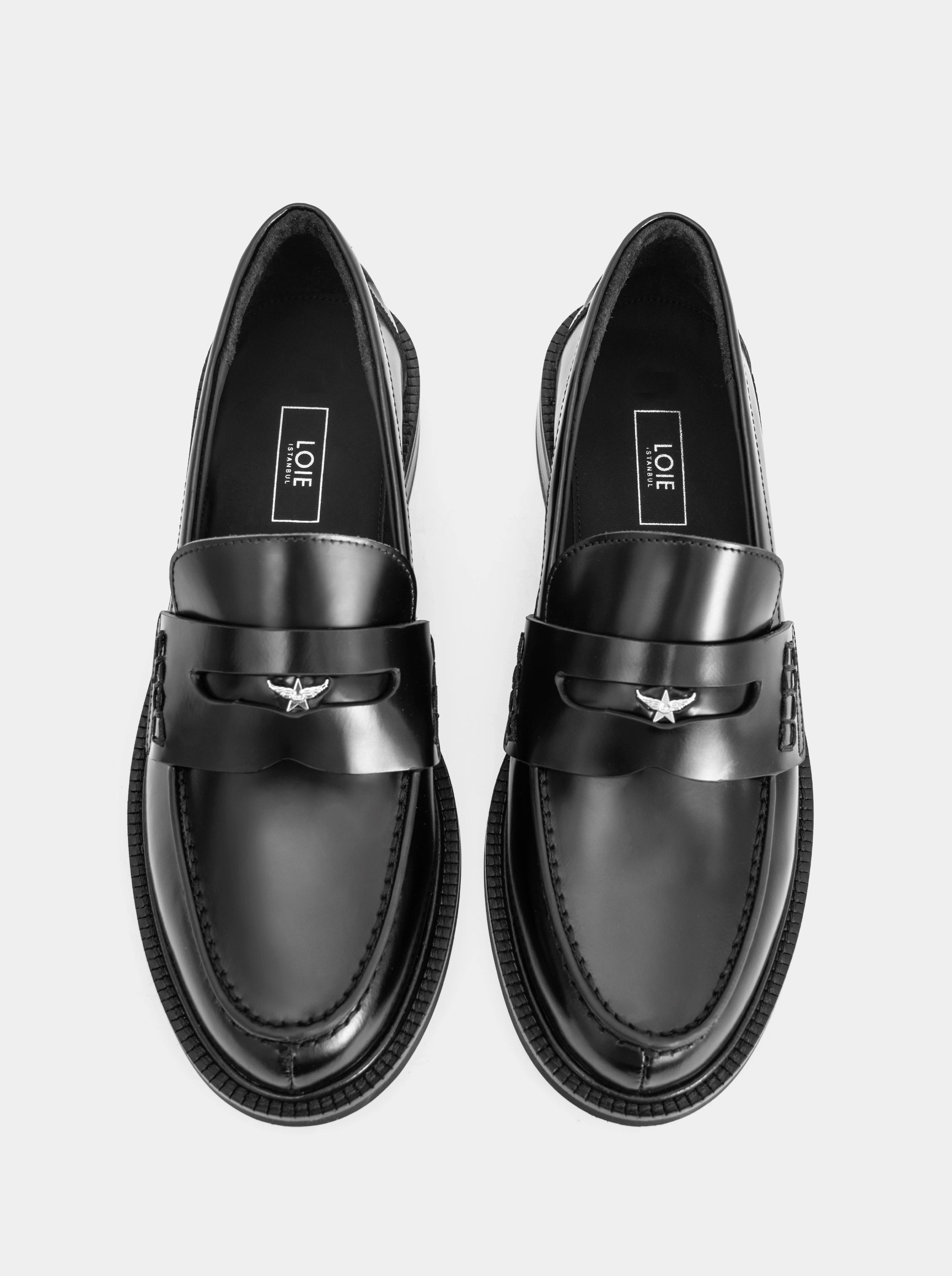 ELITE BLACK BRUSHED LEATHER SHOES