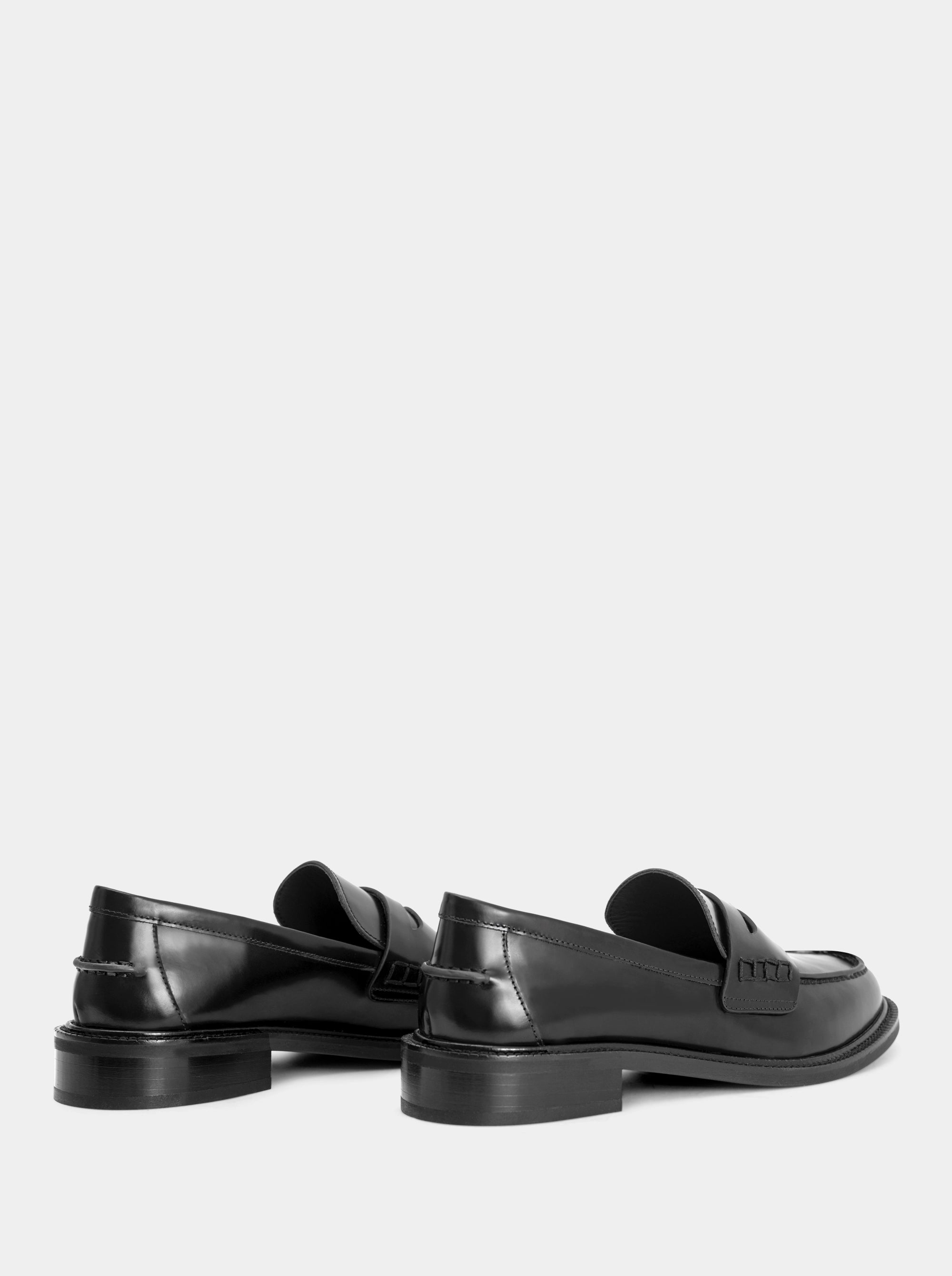 ELITE BLACK BRUSHED LEATHER SHOES