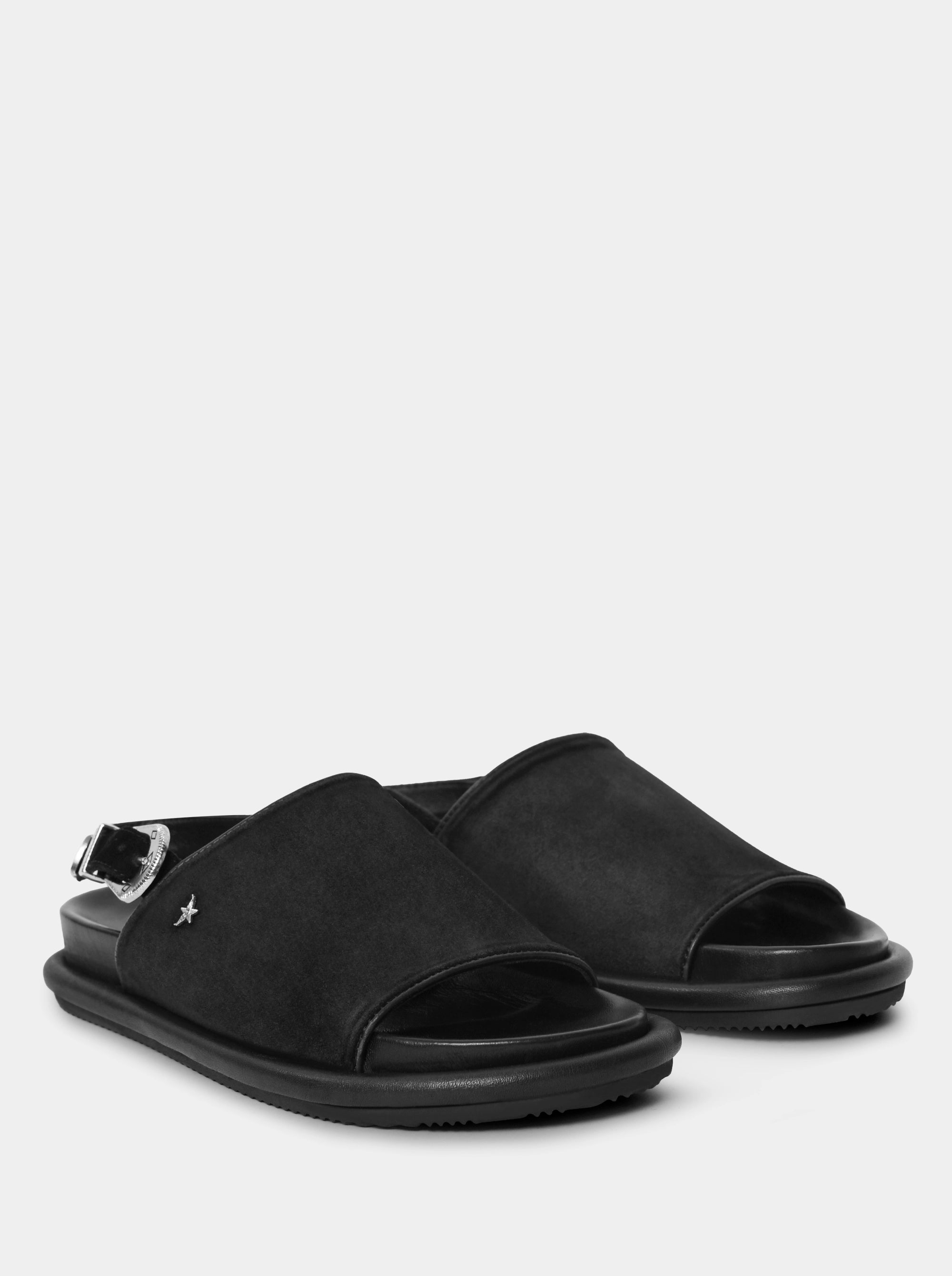 EMMA BLACK SUEDE SANDALS