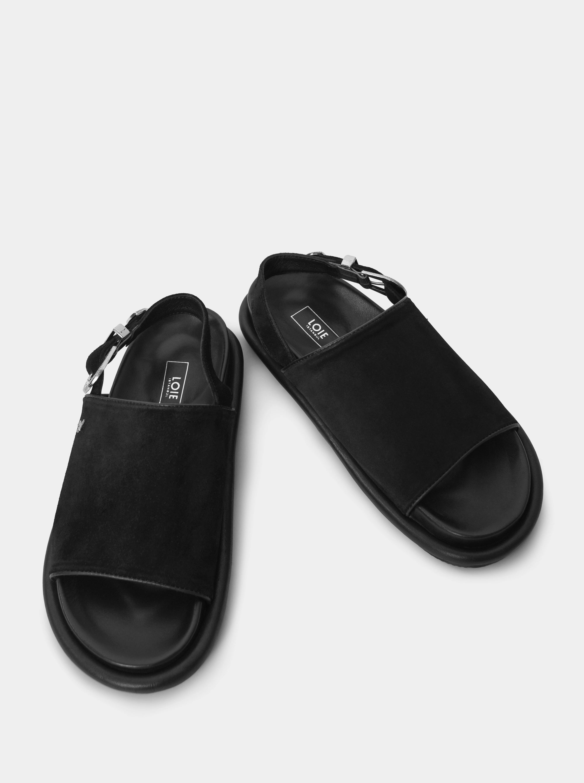 EMMA BLACK SUEDE SANDALS