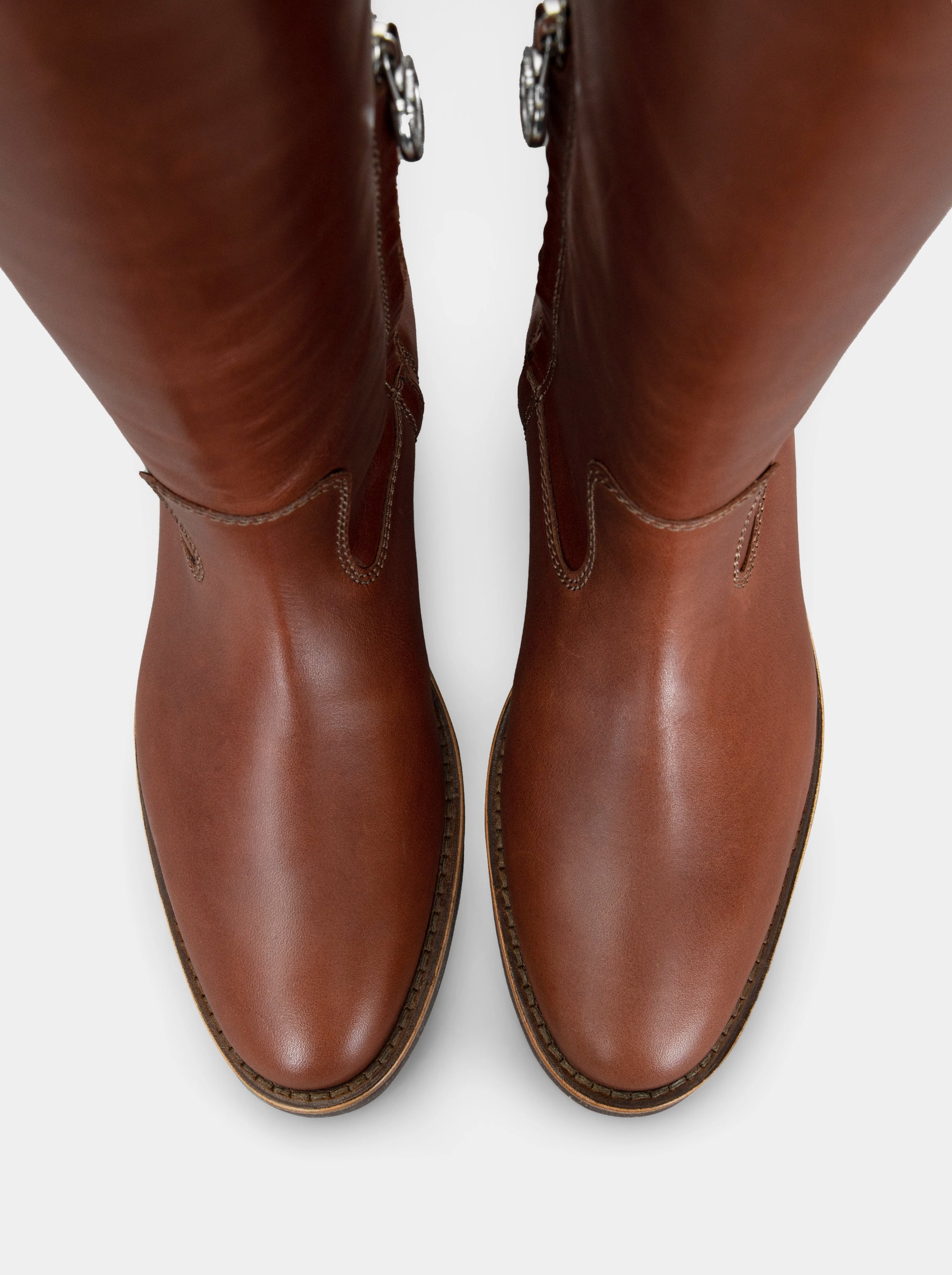SM-56 ENJOY BROWN LEATHER BOOTS