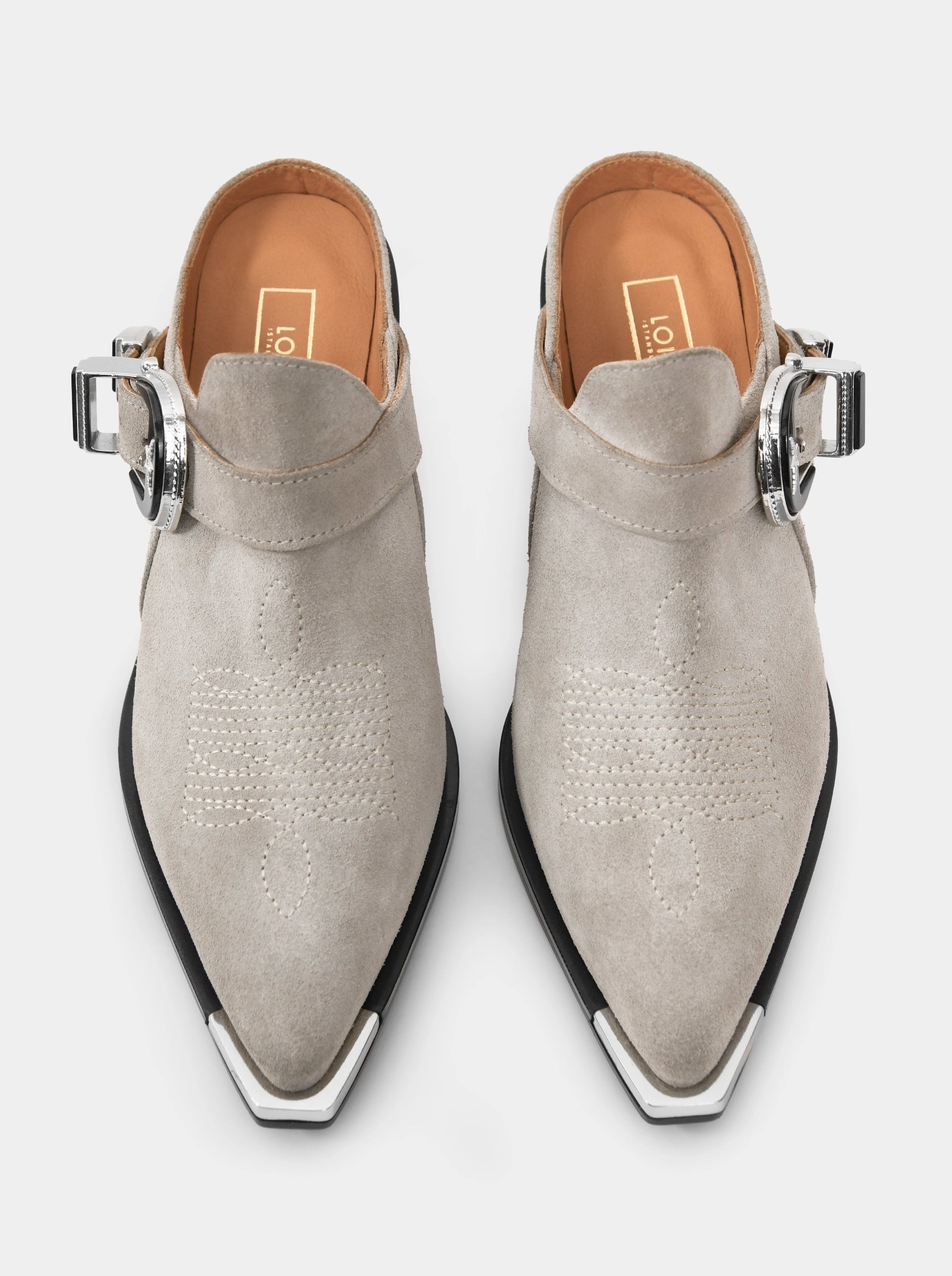 ERICA GRAY SEUDE MULES SLIPPERS