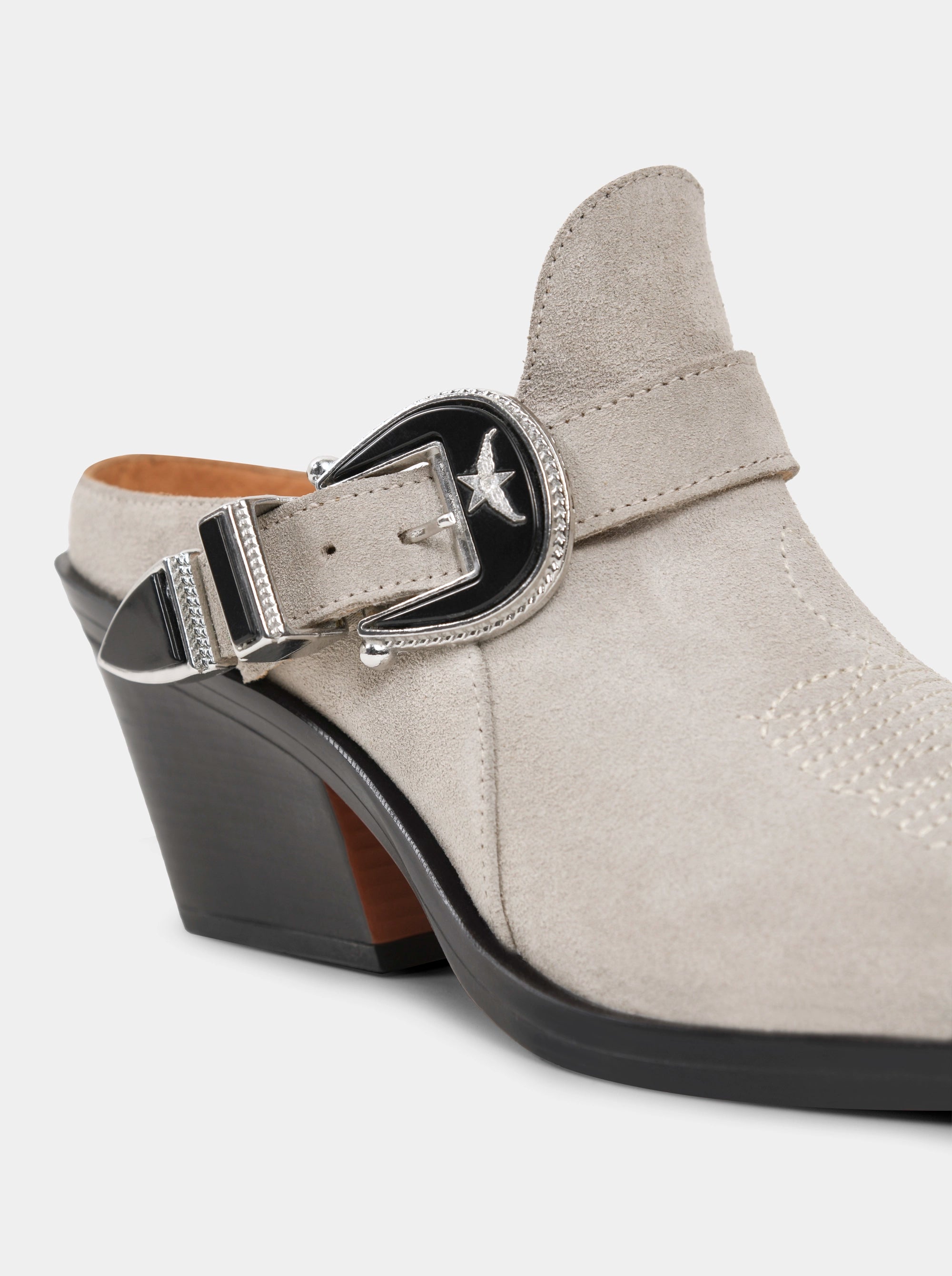 ERICA GRAY SEUDE MULES SLIPPERS