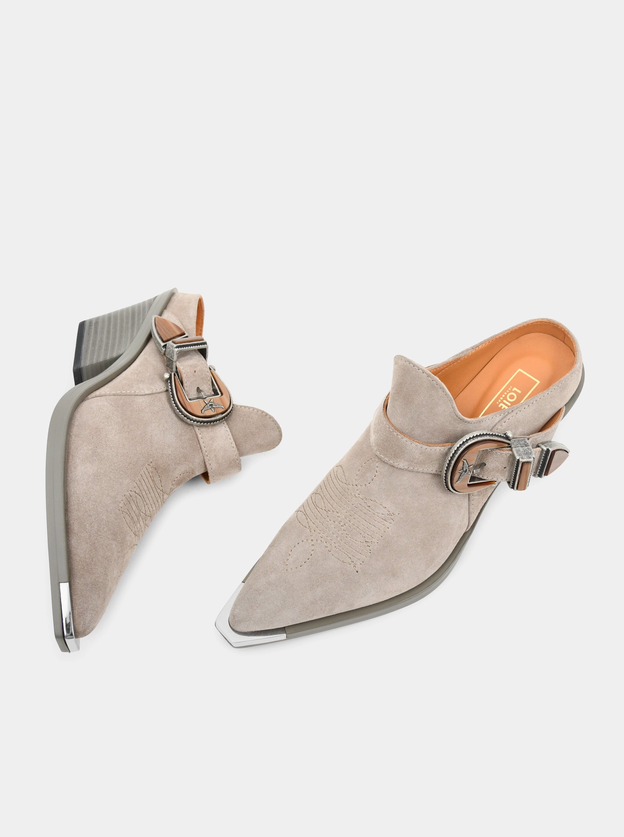 ERICA GRAY SEUDE MULES SLIPPERS