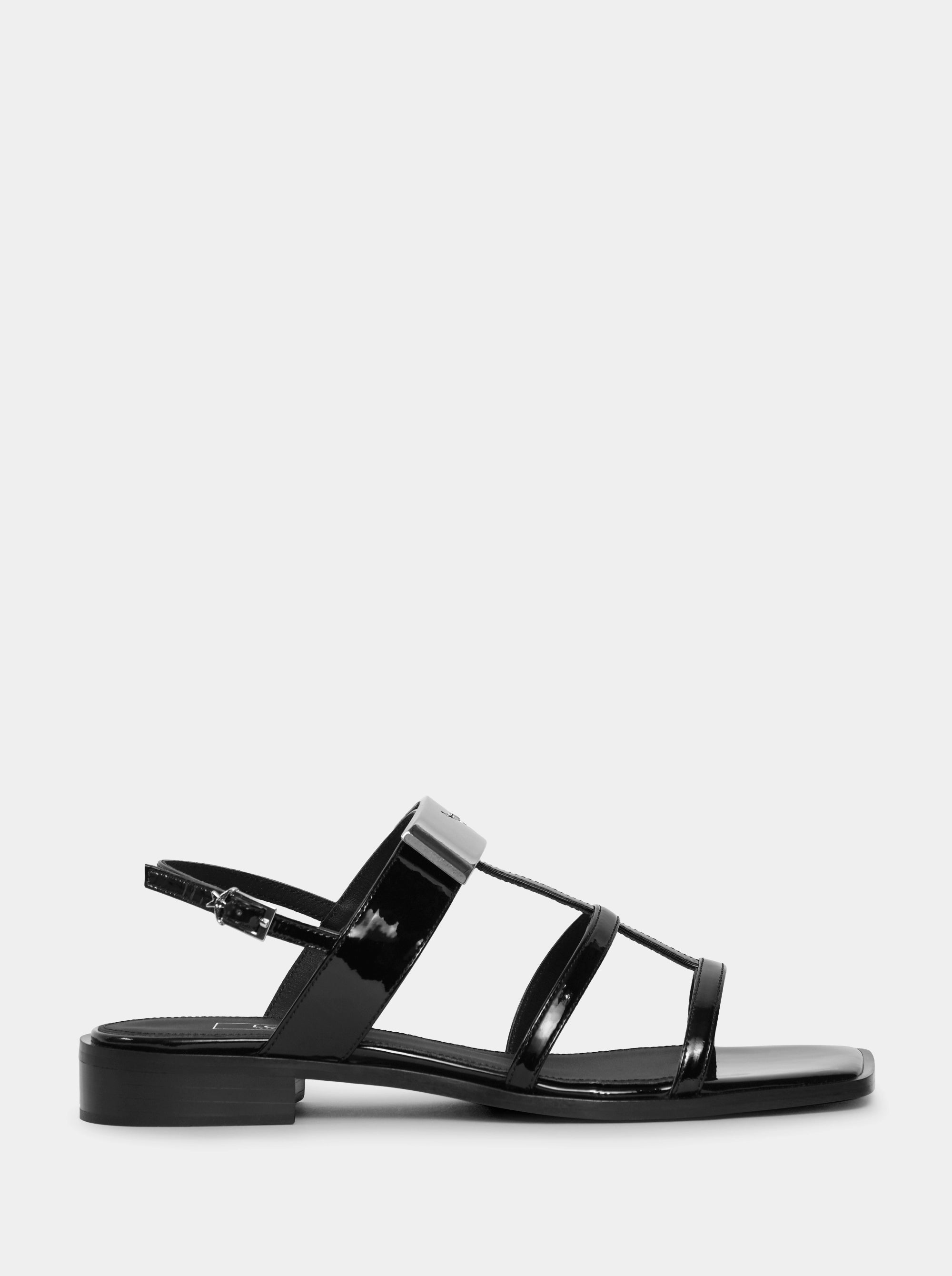 GABRIEL BLACK BRUSHED SANDALS
