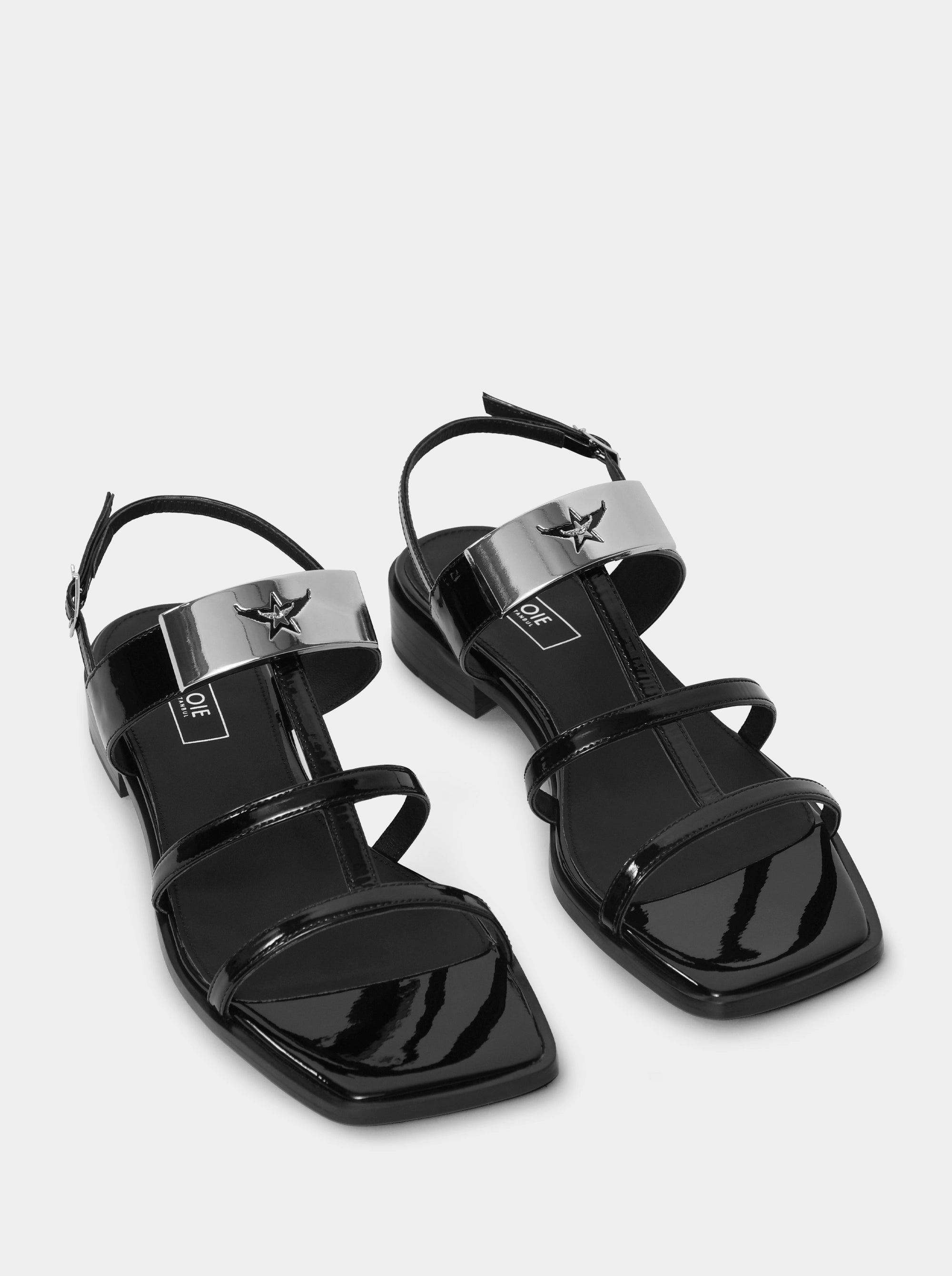 GABRIEL BLACK BRUSHED SANDALS