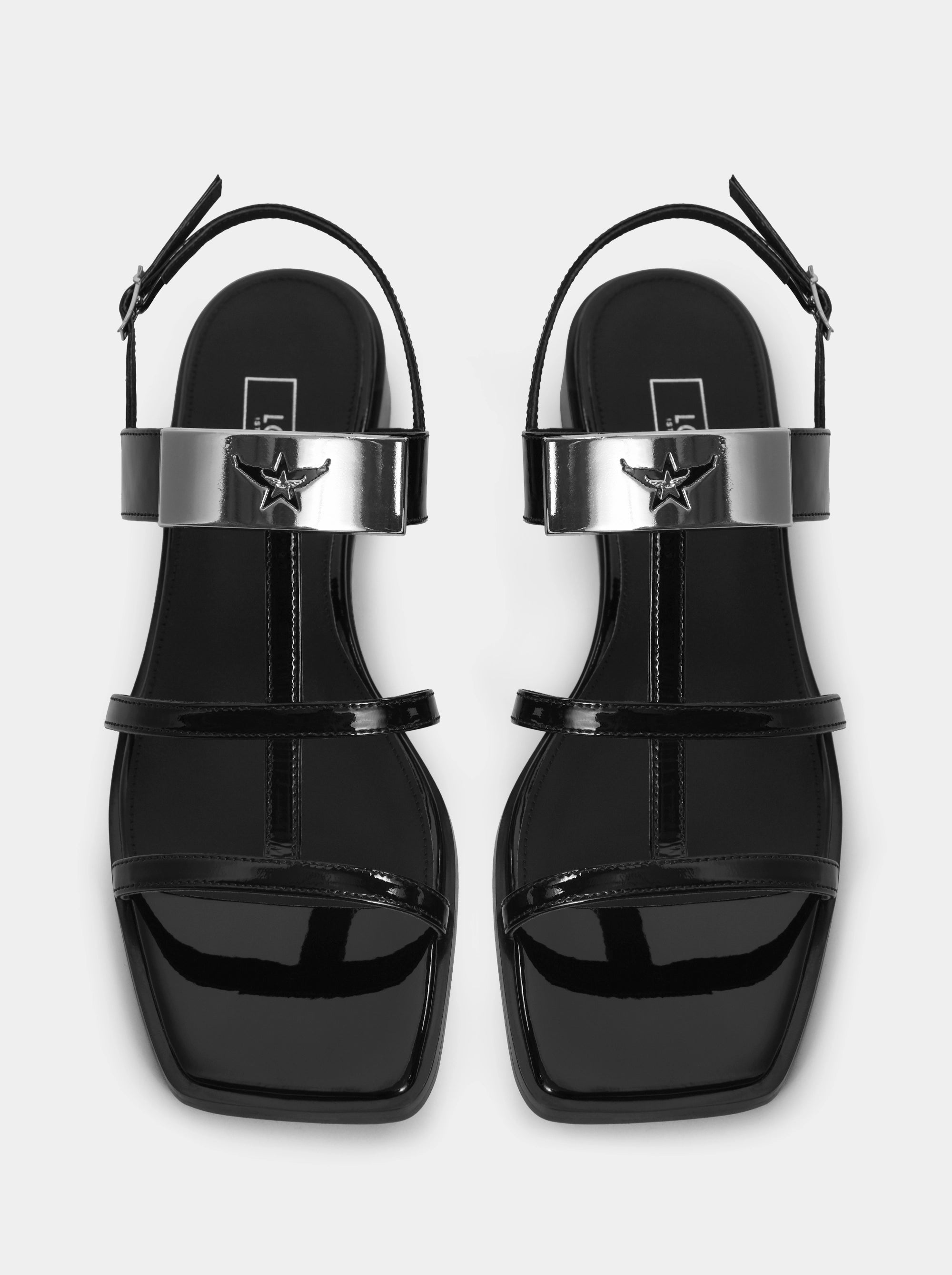 GABRIEL BLACK BRUSHED SANDALS