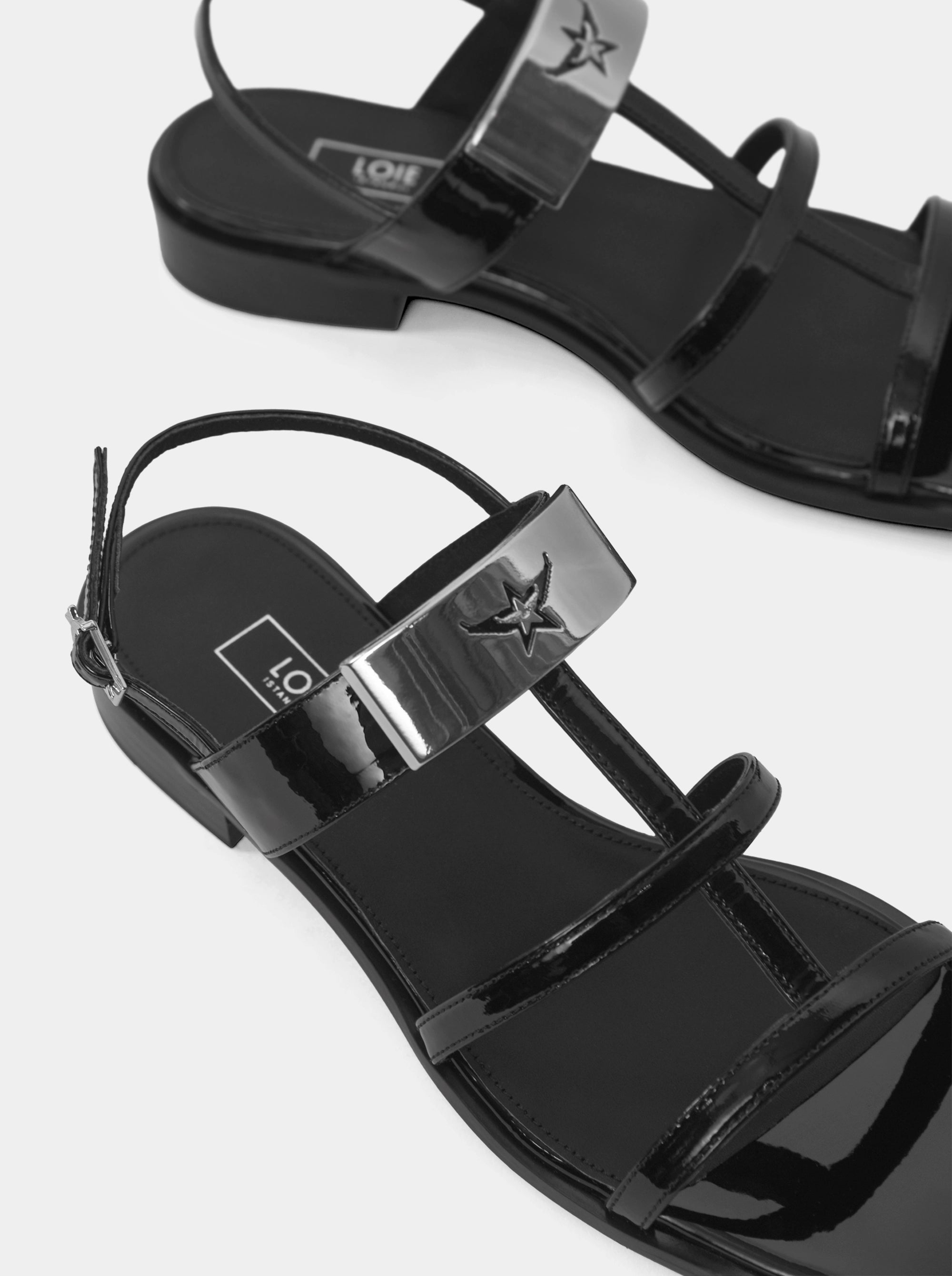 GABRIEL BLACK BRUSHED SANDALS