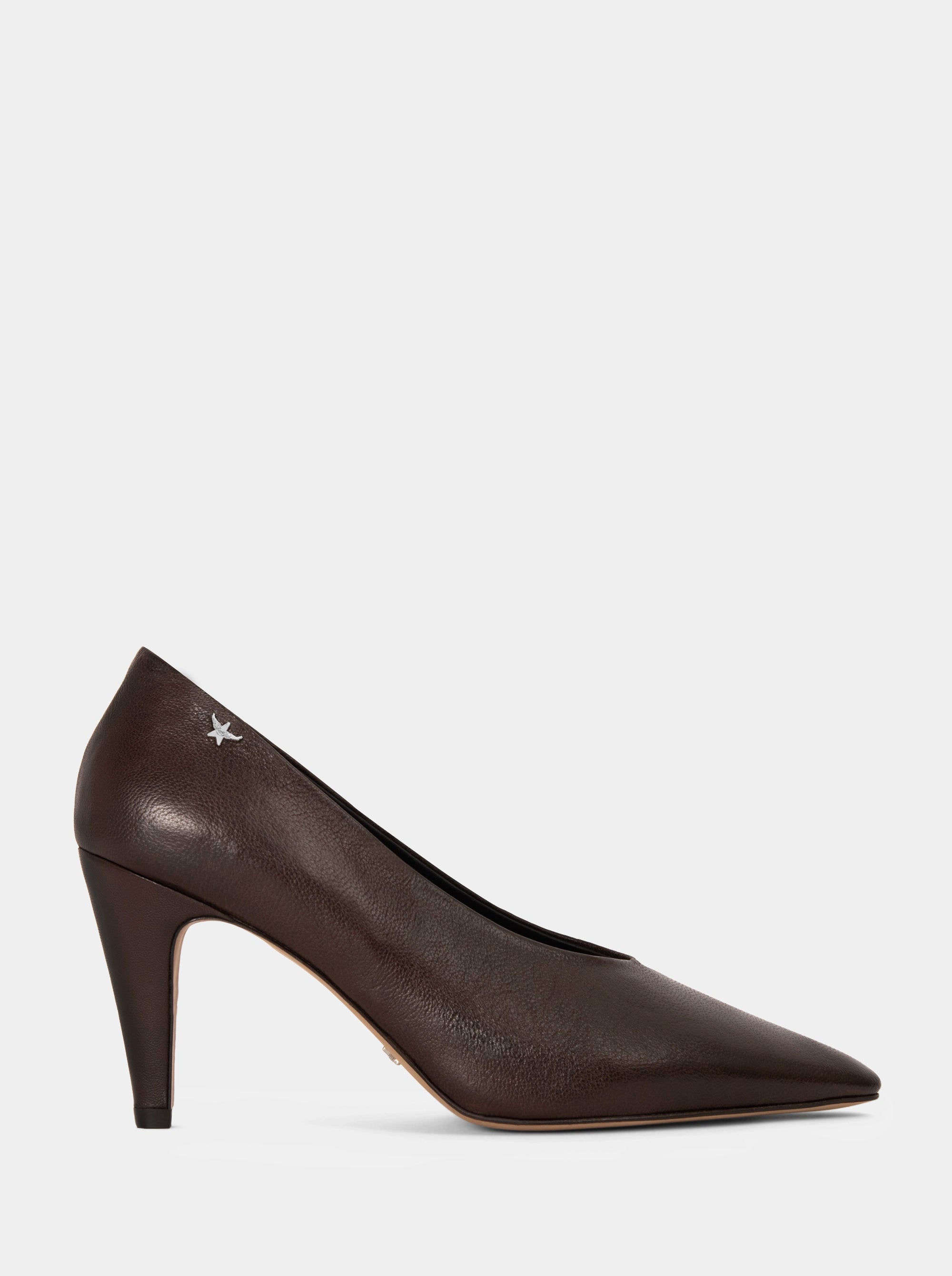GLORY BROWN LEATHER PUMPS
