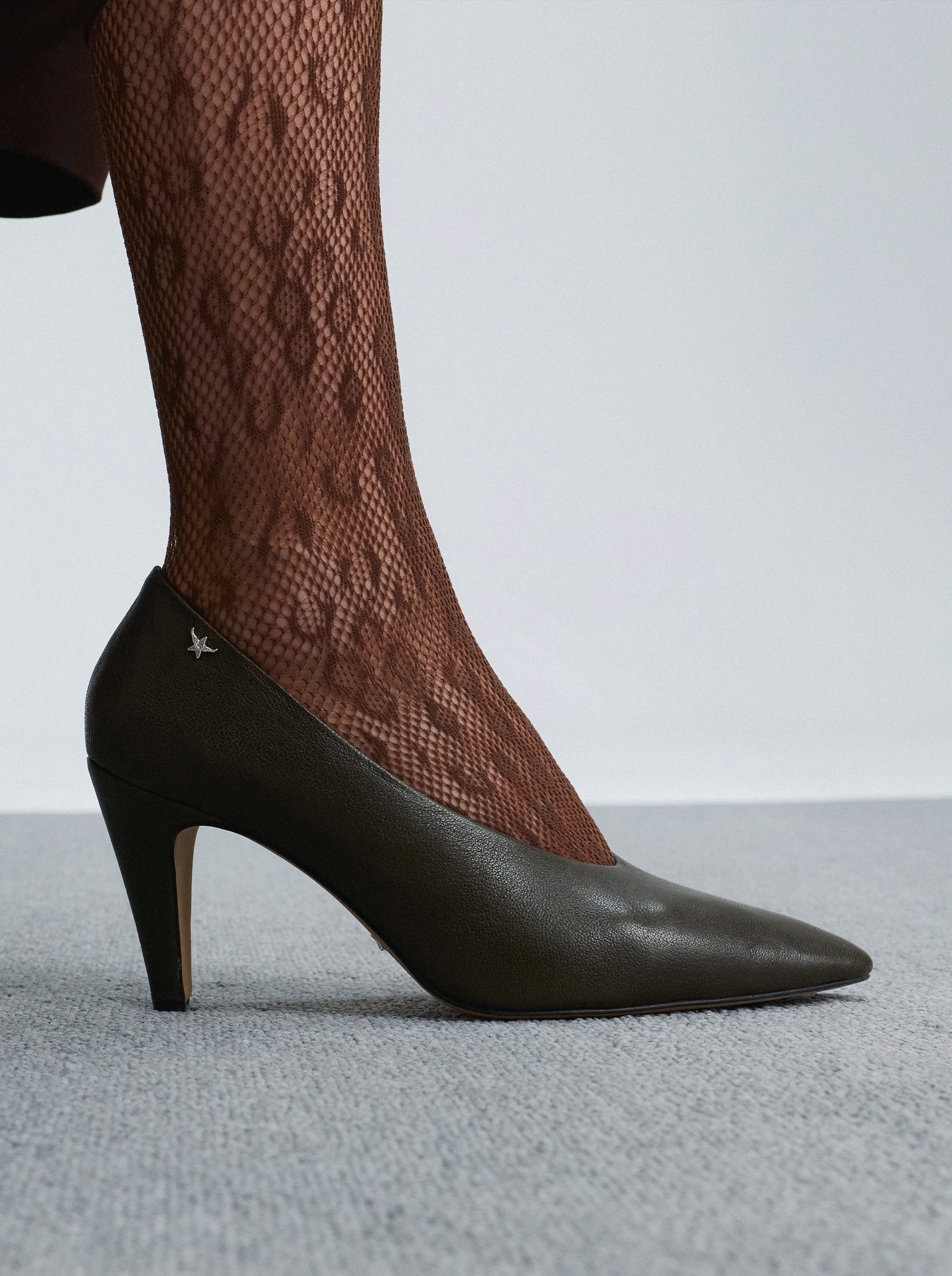 GLORY GREEN LEATHER PUMPS