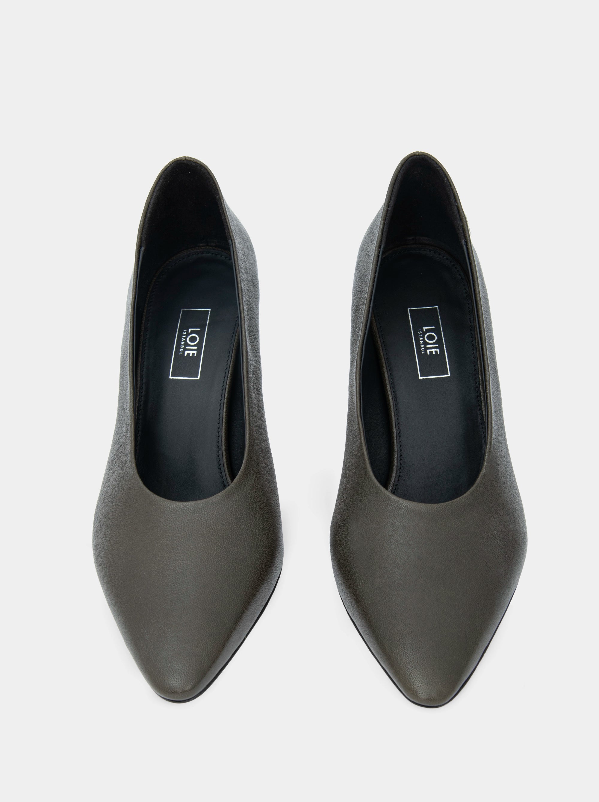 GLORY GREEN LEATHER PUMPS