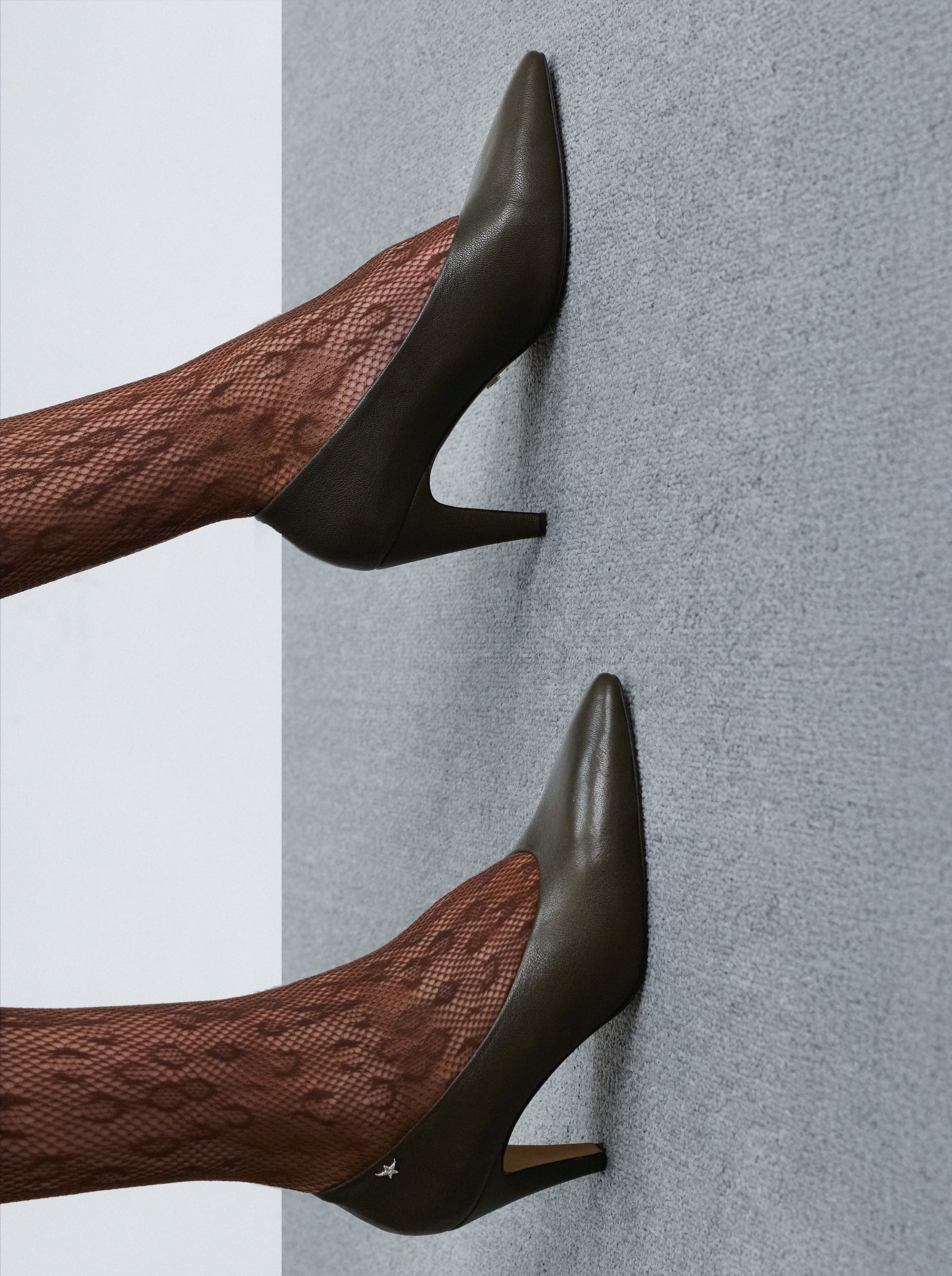 GLORY GREEN LEATHER PUMPS