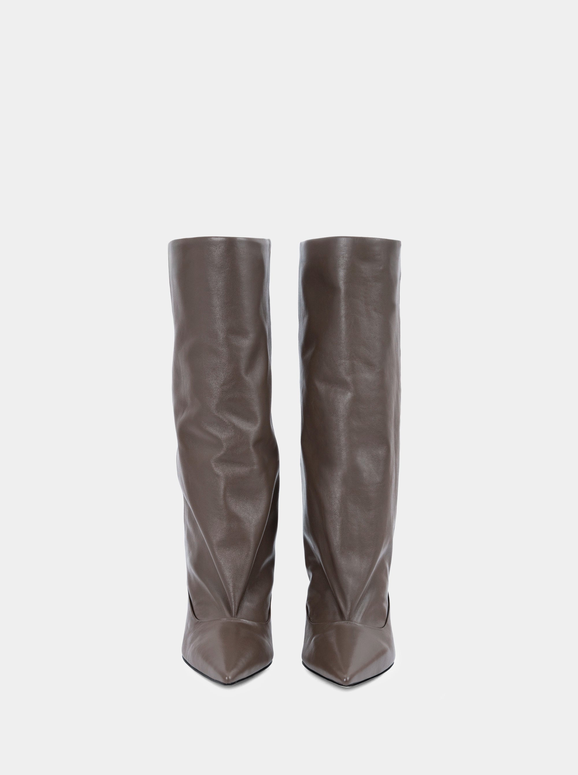 HAILEY TAUPE LEATHER BOOTS