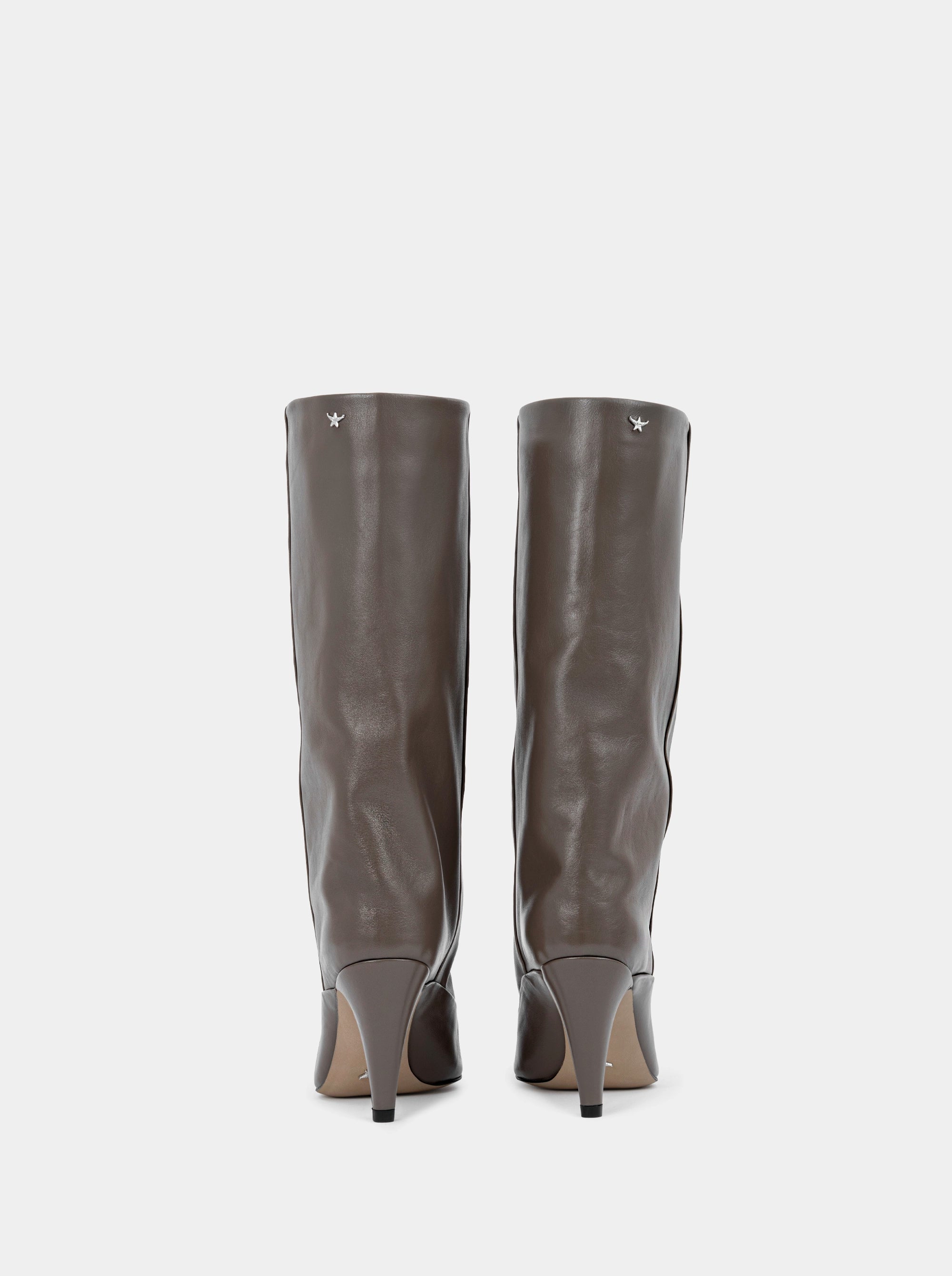 HAILEY TAUPE LEATHER BOOTS