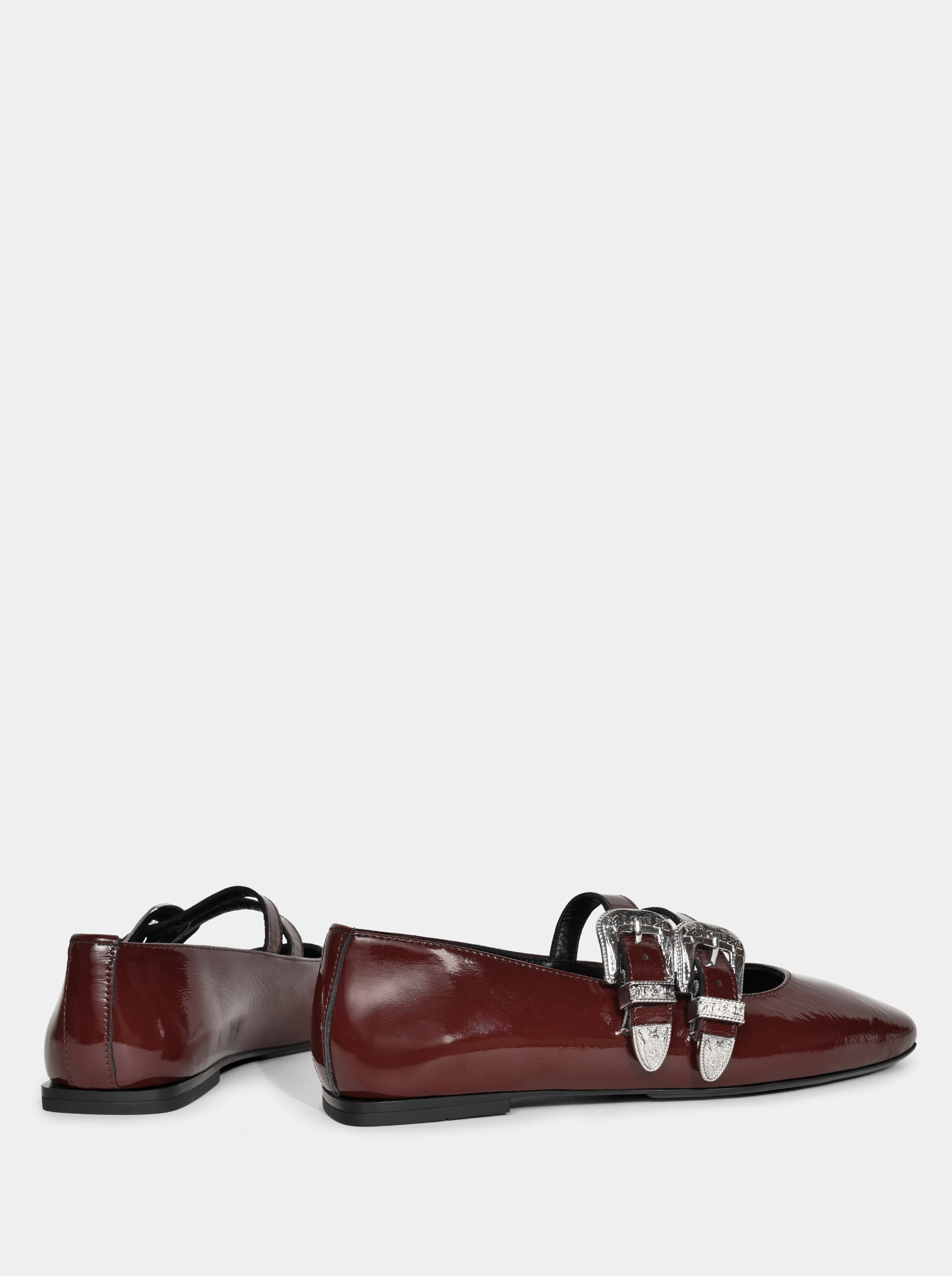 HANNAH BURGUNDY NAPLAK PATENT BALLET FLATS