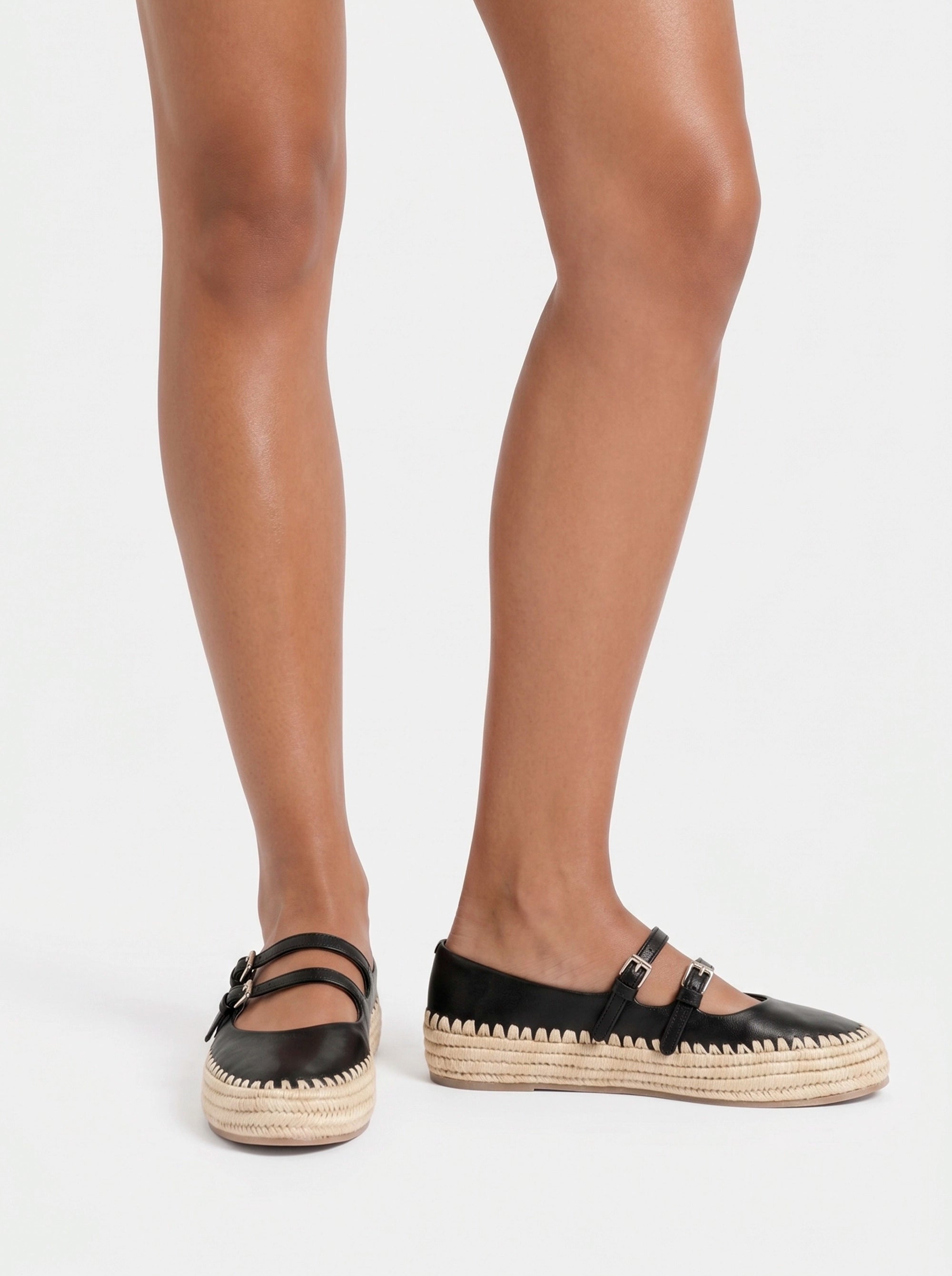 HAVANA BLACK LEATHER BALLET FLATS