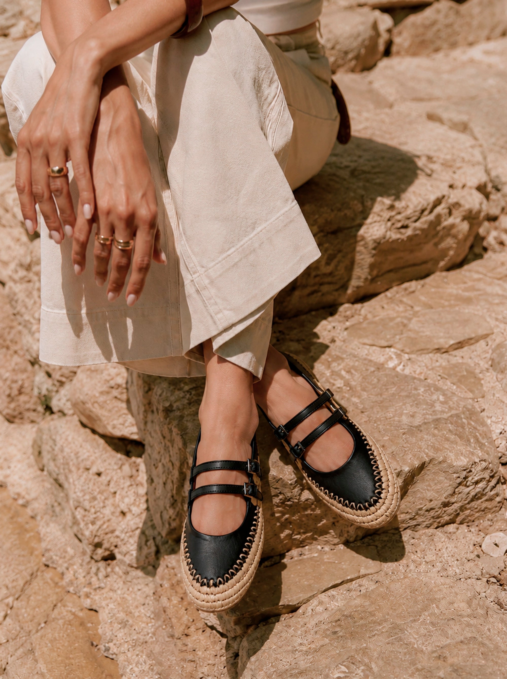 CLOUD BEIGE LEATHER BALLET FLATS