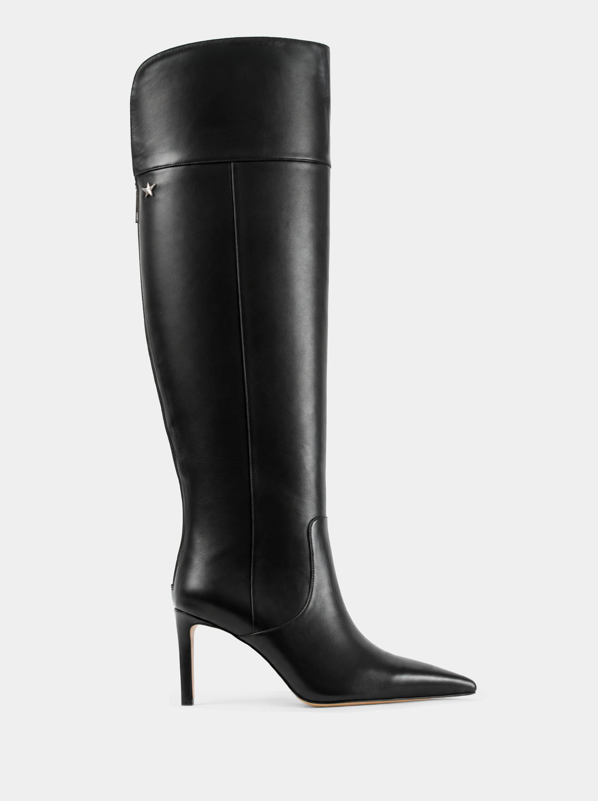 DELINA BLACK LEATHER BOOTS