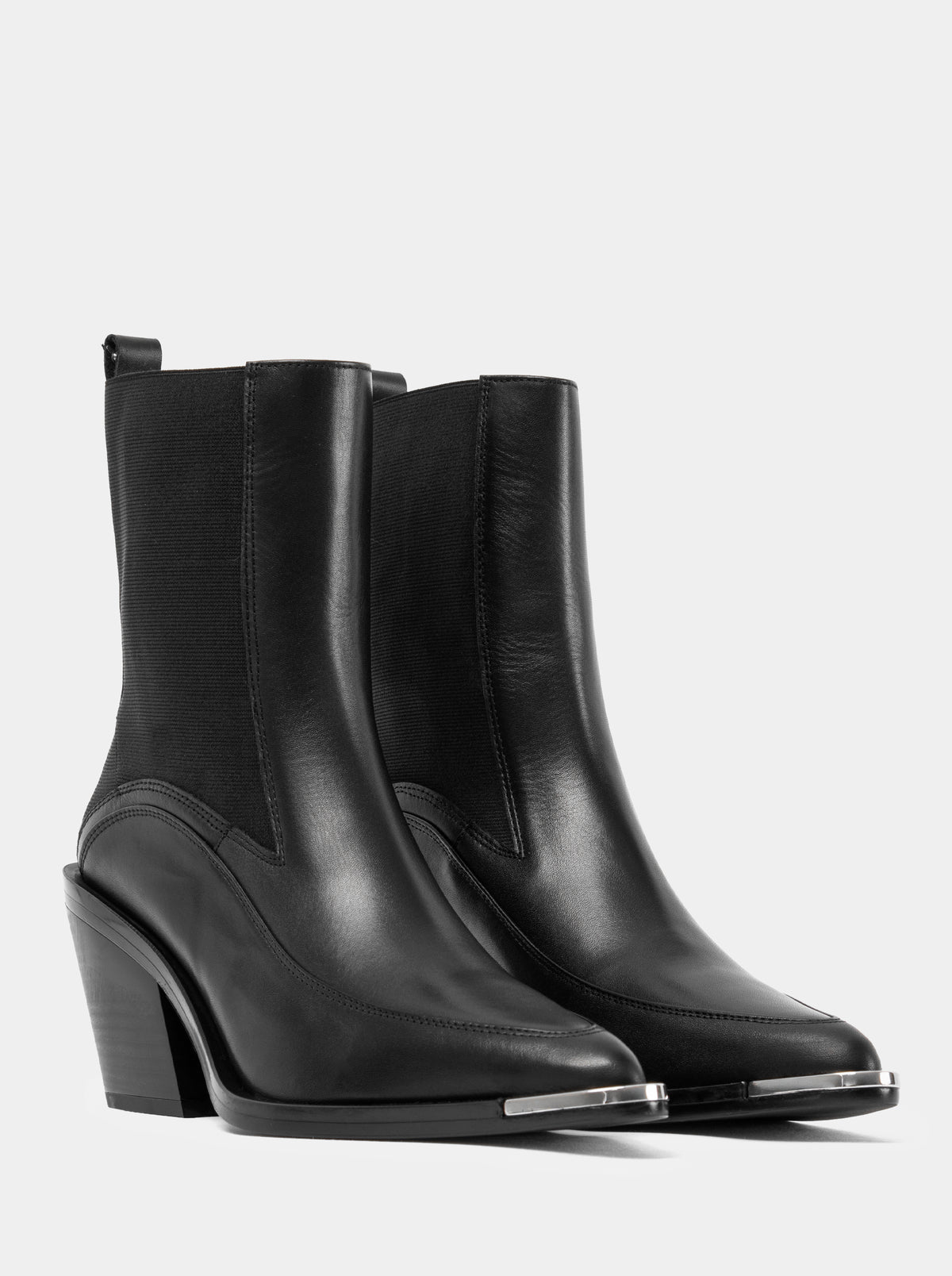 ELENORA BLACK LEATHER BOOTS
