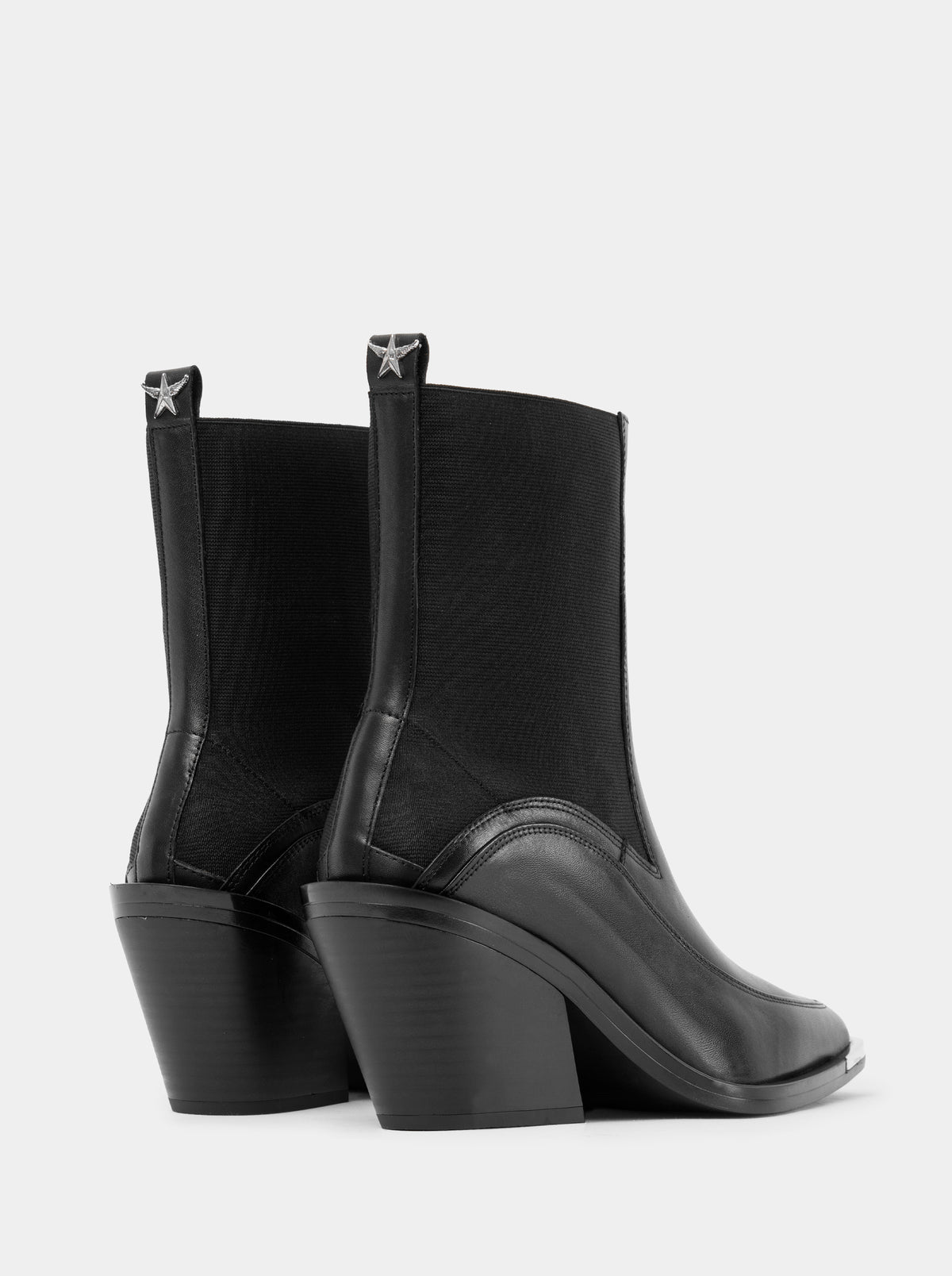 ELENORA BLACK LEATHER BOOTS