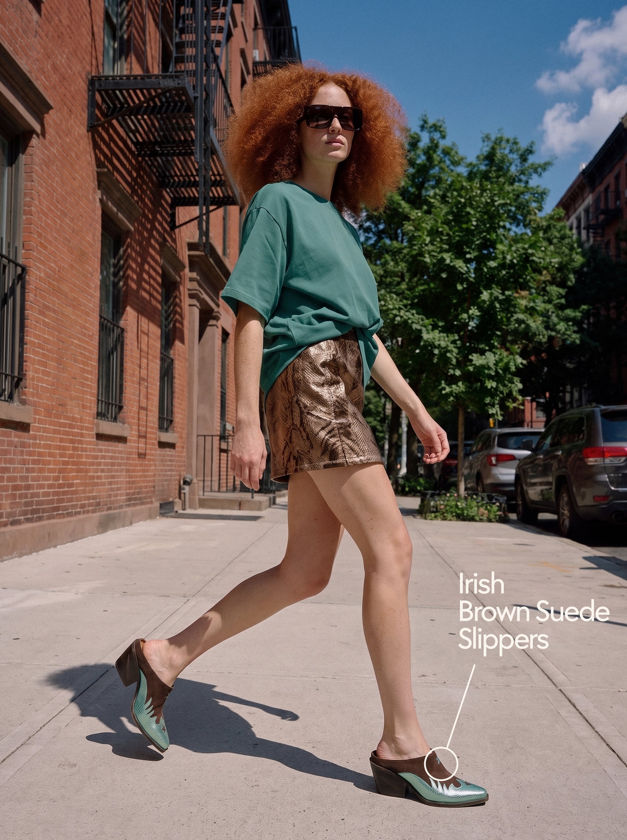 IRISH BROWN SUEDE SLIPPERS